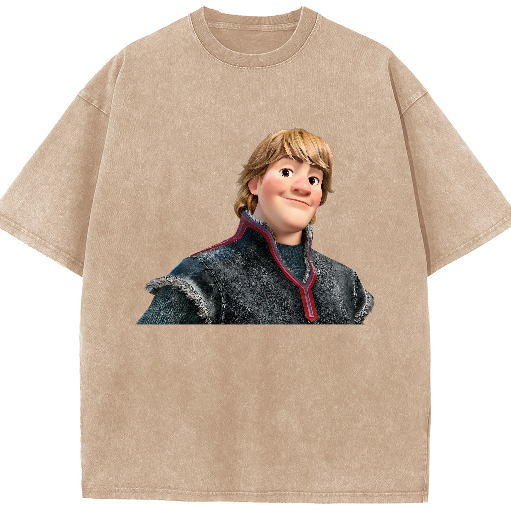 （画像用） アナと雪の女王 アンナ エルサ Frozen Anna Elsa 綿100% ヴィンテージ風 半袖Tシャツ（フロントプリント）