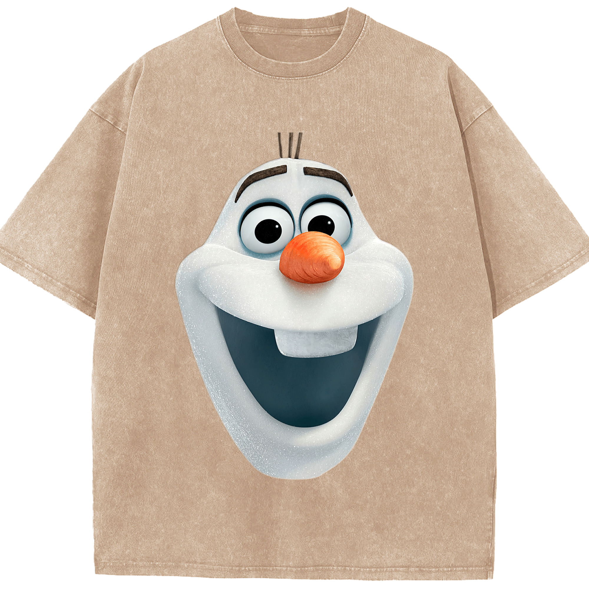 （画像用） アナと雪の女王 アンナ エルサ Frozen Anna Elsa 綿100% ヴィンテージ風 半袖Tシャツ（フロントプリント）