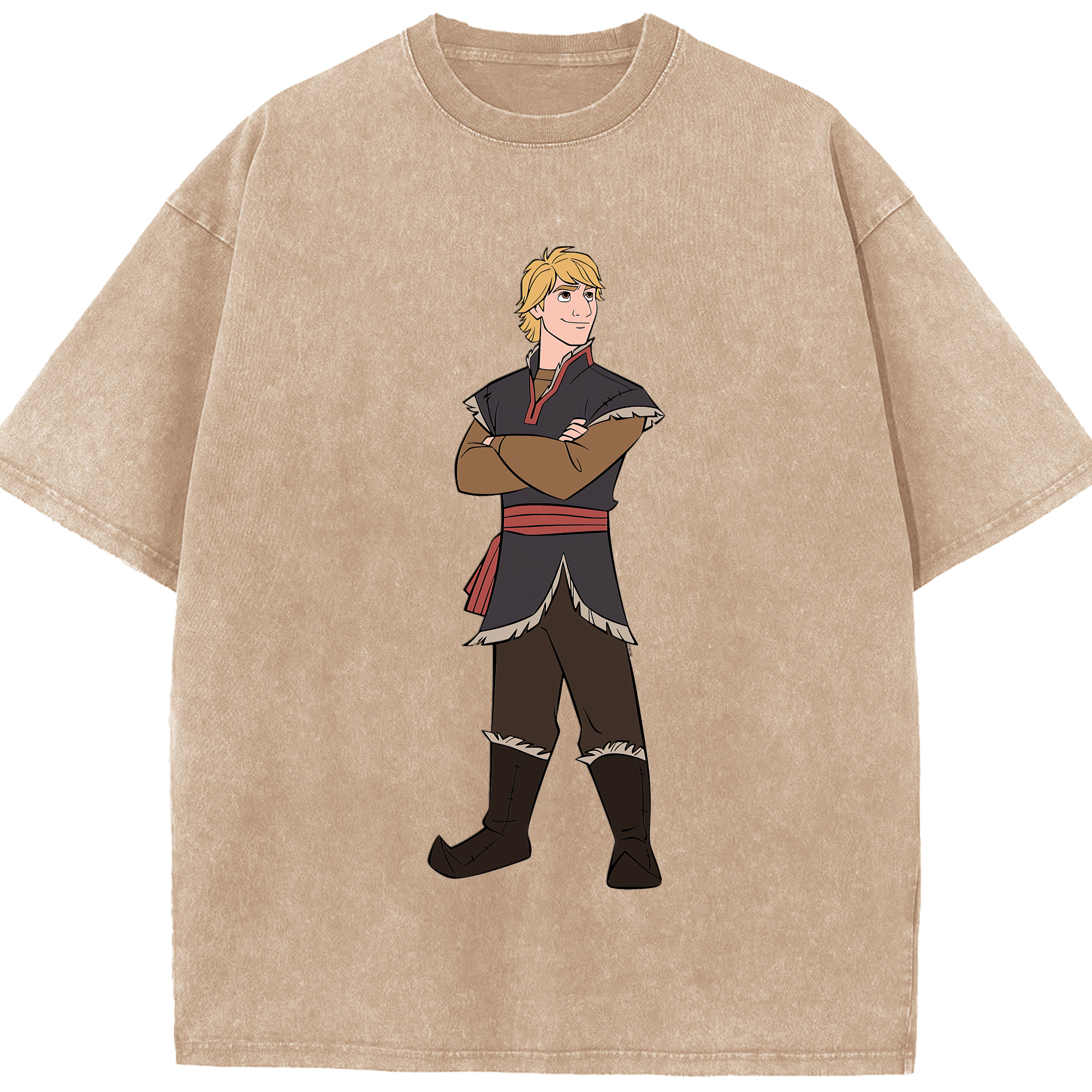 （画像用） アナと雪の女王 アンナ エルサ Frozen Anna Elsa 綿100% ヴィンテージ風 半袖Tシャツ（フロントプリント）