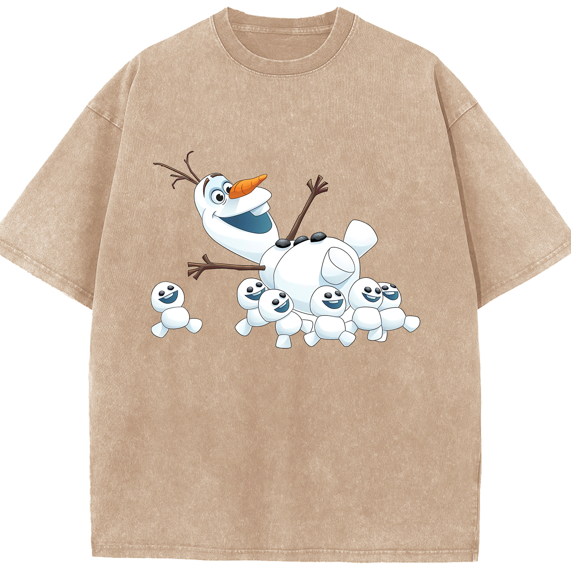 （画像用） アナと雪の女王 アンナ エルサ Frozen Anna Elsa 綿100% ヴィンテージ風 半袖Tシャツ（フロントプリント）
