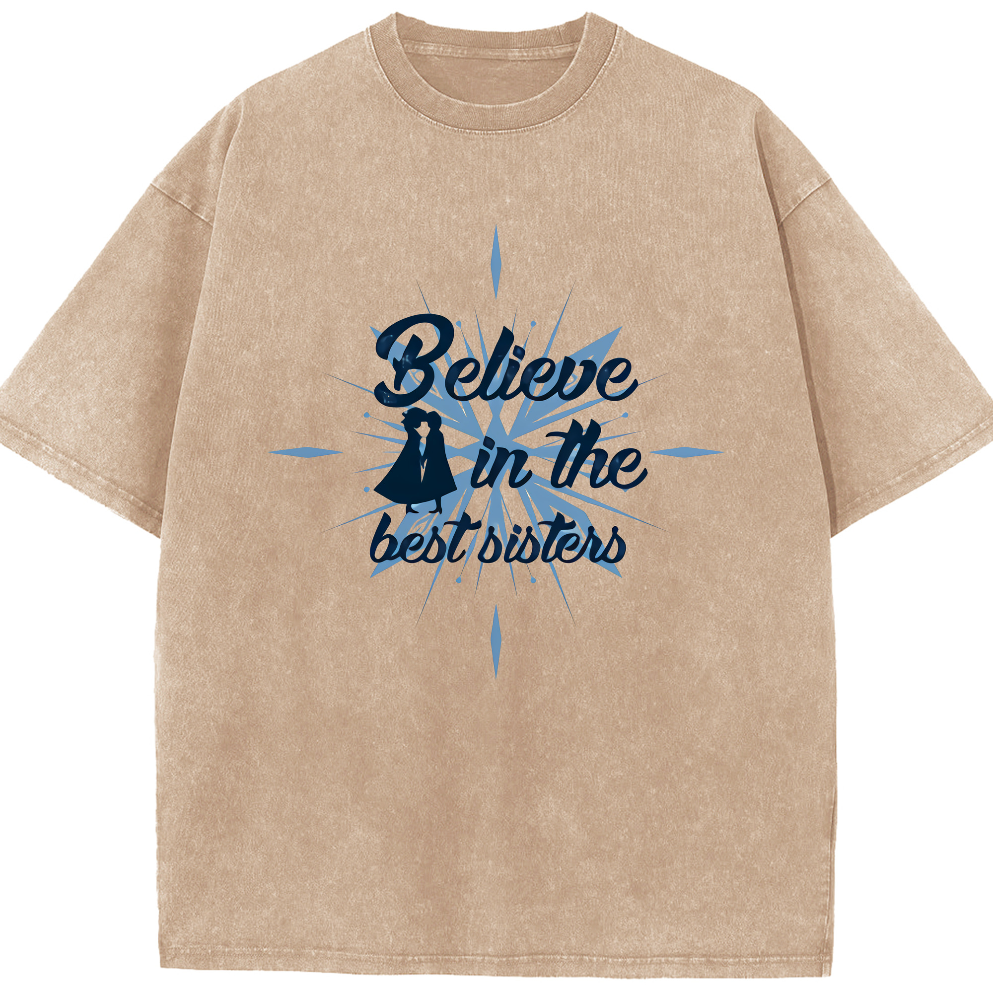 （画像用） アナと雪の女王 アンナ エルサ Frozen Anna Elsa 綿100% ヴィンテージ風 半袖Tシャツ（フロントプリント）