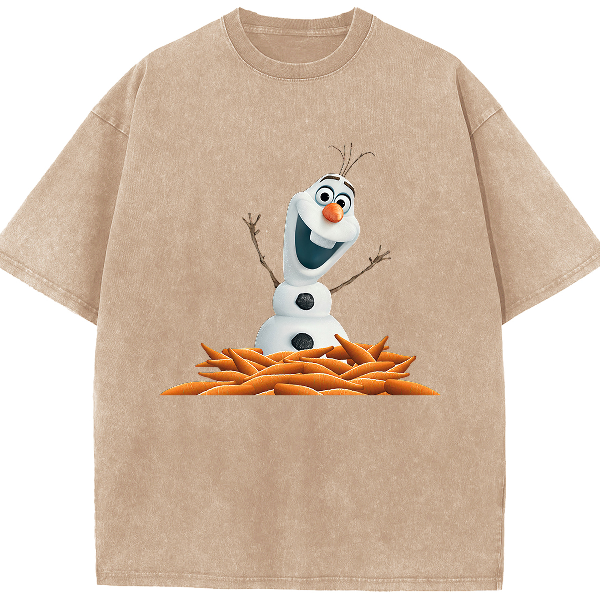 （画像用） アナと雪の女王 アンナ エルサ Frozen Anna Elsa 綿100% ヴィンテージ風 半袖Tシャツ（フロントプリント）