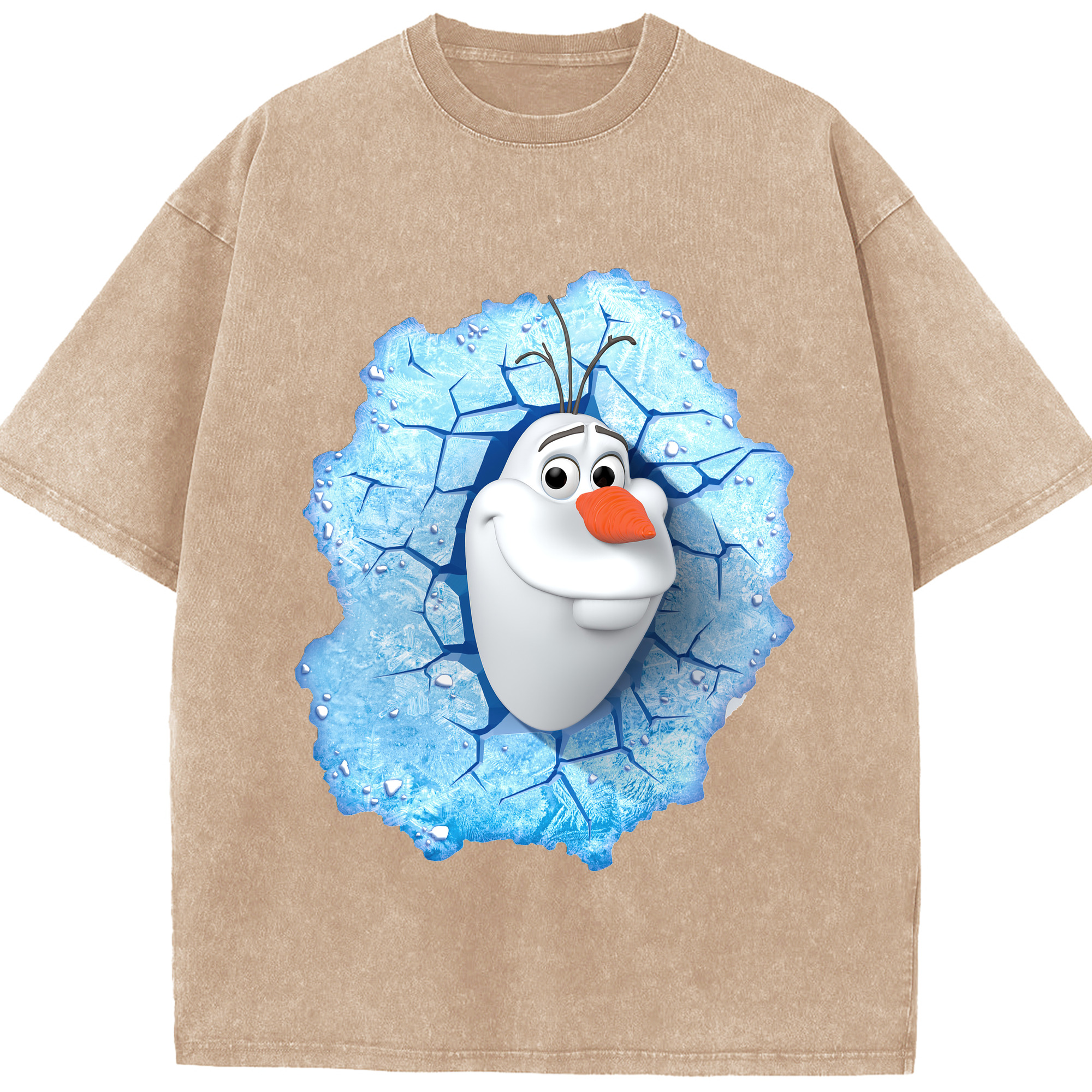 （画像用） アナと雪の女王 アンナ エルサ Frozen Anna Elsa 綿100% ヴィンテージ風 半袖Tシャツ（フロントプリント）