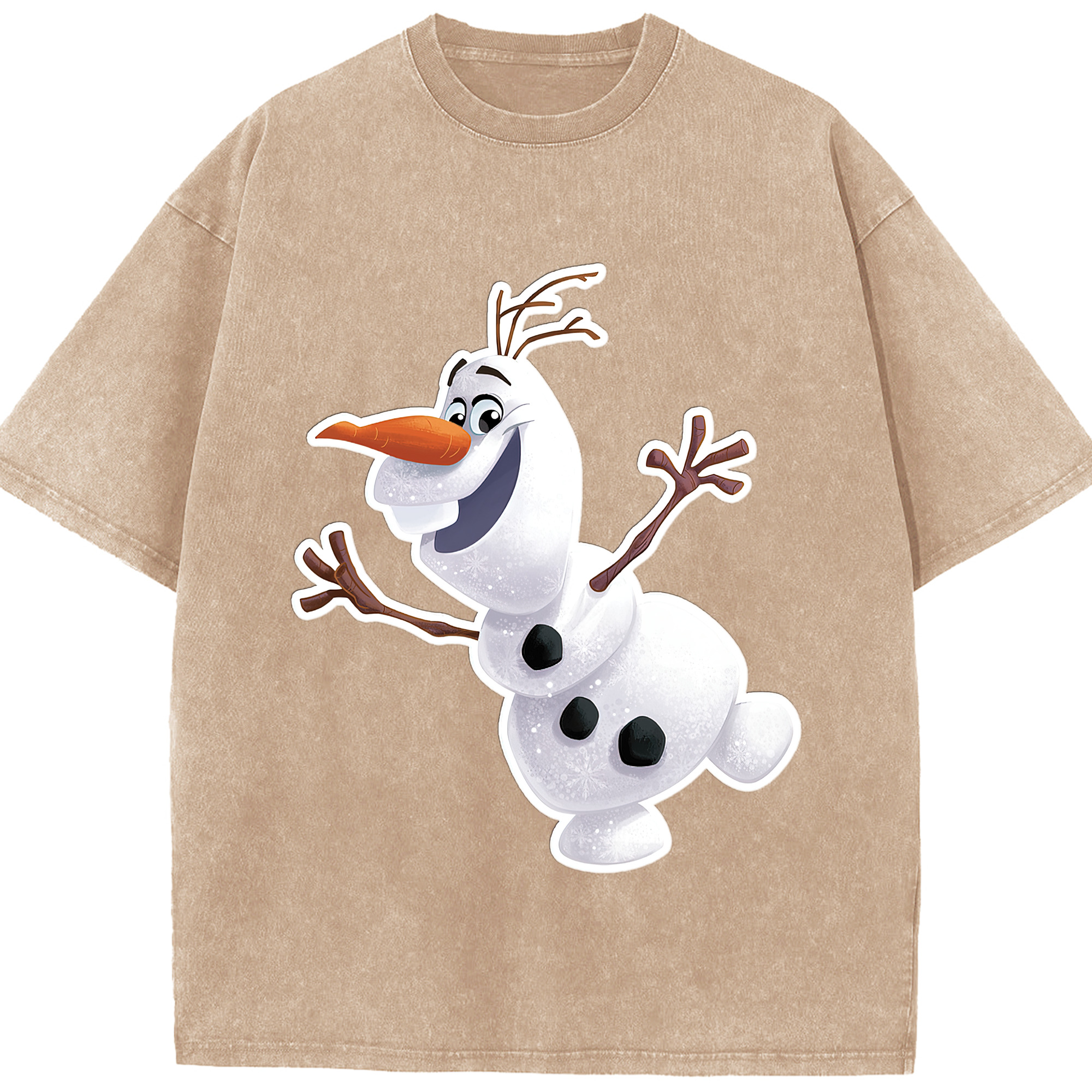 （画像用） アナと雪の女王 アンナ エルサ Frozen Anna Elsa 綿100% ヴィンテージ風 半袖Tシャツ（フロントプリント）