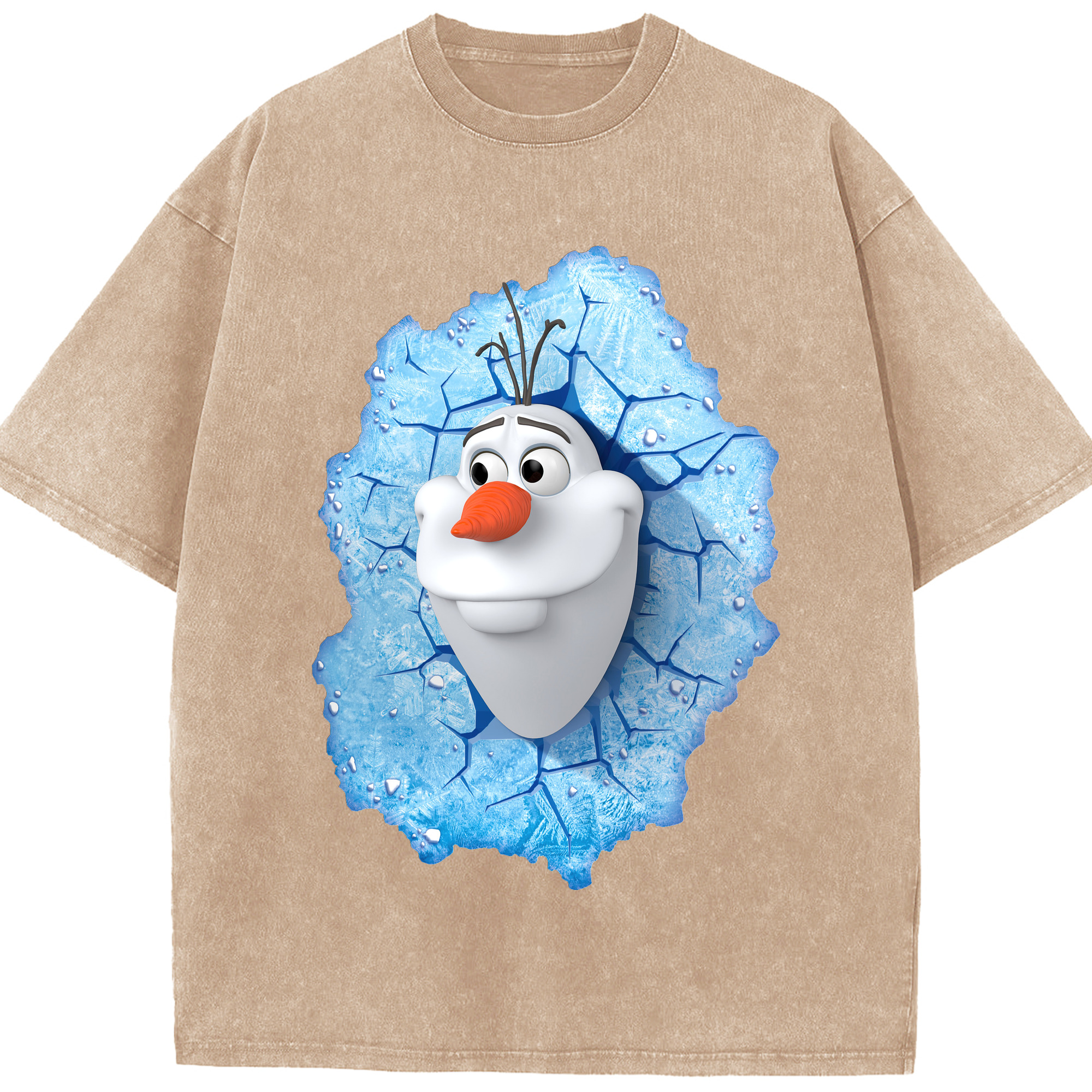 （画像用） アナと雪の女王 アンナ エルサ Frozen Anna Elsa 綿100% ヴィンテージ風 半袖Tシャツ（フロントプリント）