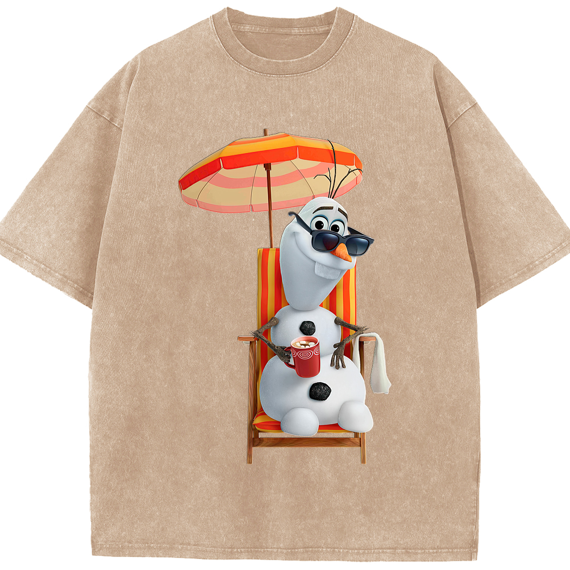 （画像用） アナと雪の女王 アンナ エルサ Frozen Anna Elsa 綿100% ヴィンテージ風 半袖Tシャツ（フロントプリント）
