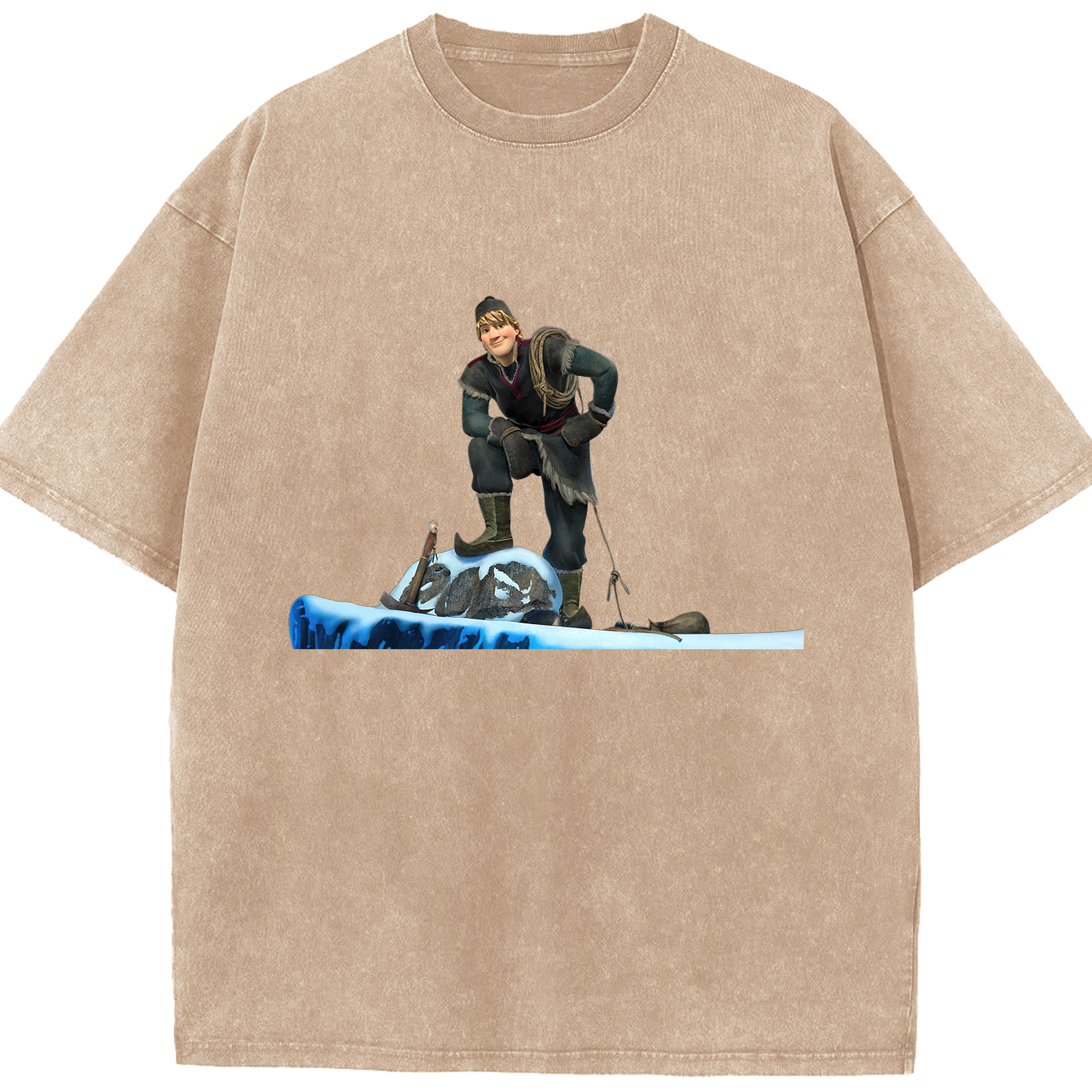 （画像用） アナと雪の女王 アンナ エルサ Frozen Anna Elsa 綿100% ヴィンテージ風 半袖Tシャツ（フロントプリント）