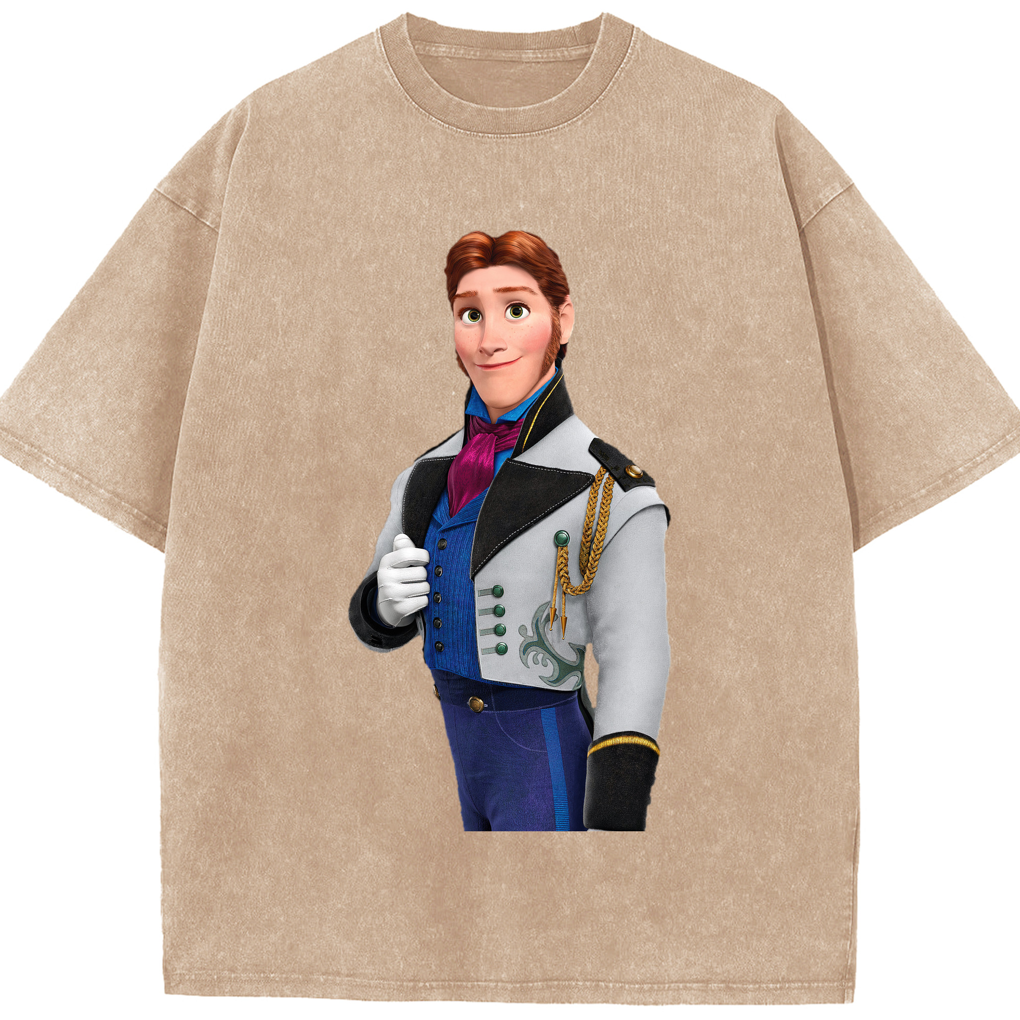 （画像用） アナと雪の女王 アンナ エルサ Frozen Anna Elsa 綿100% ヴィンテージ風 半袖Tシャツ（フロントプリント）