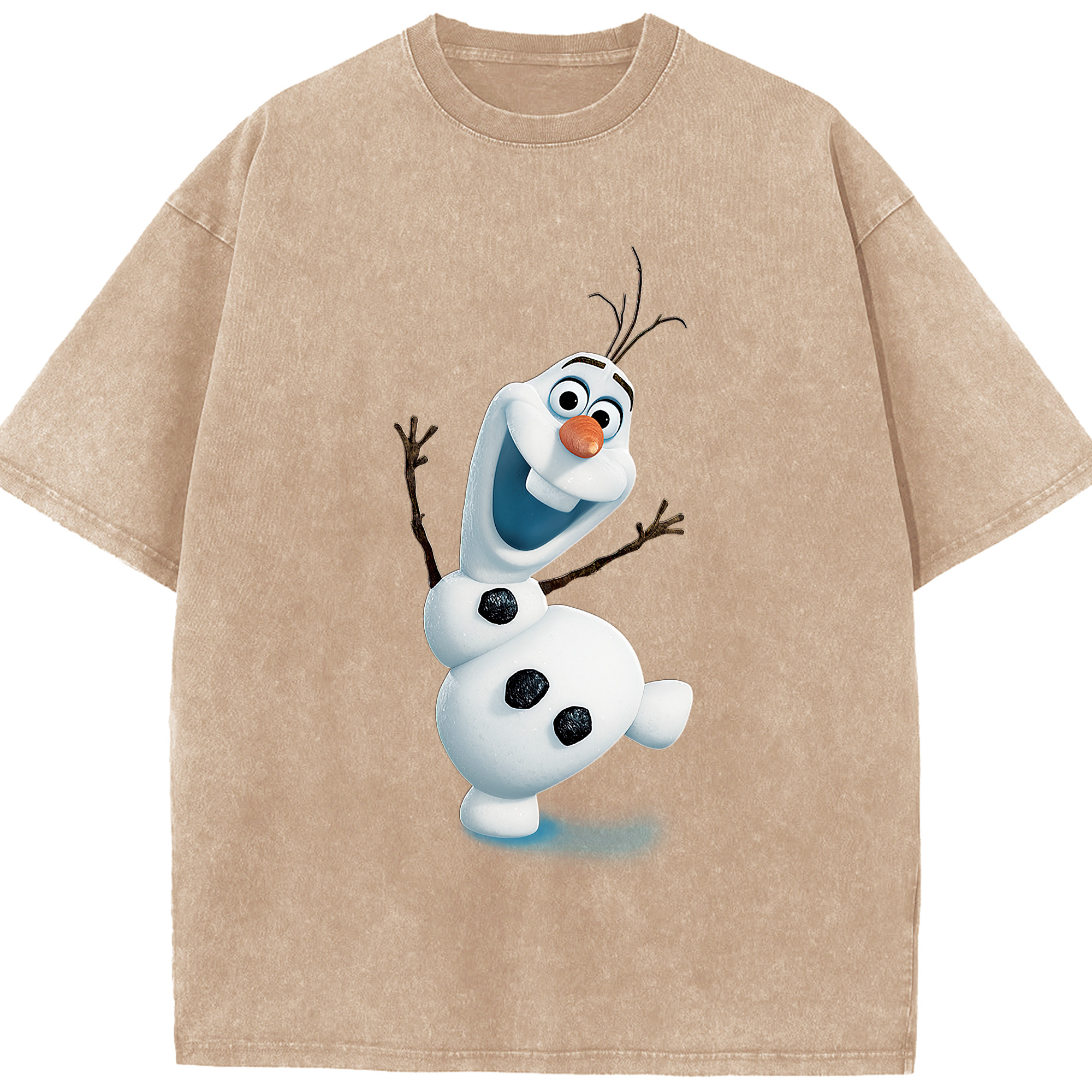 （画像用） アナと雪の女王 アンナ エルサ Frozen Anna Elsa 綿100% ヴィンテージ風 半袖Tシャツ（フロントプリント）