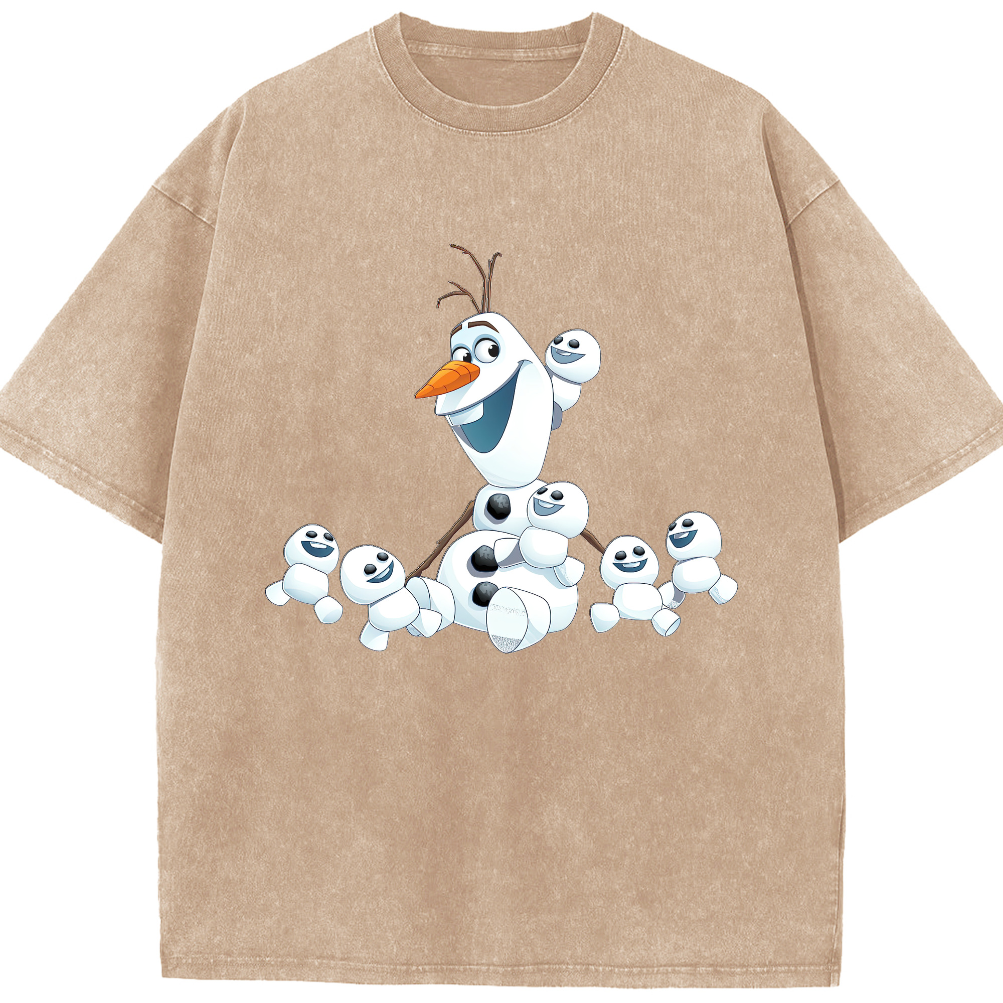 （画像用） アナと雪の女王 アンナ エルサ Frozen Anna Elsa 綿100% ヴィンテージ風 半袖Tシャツ（フロントプリント）