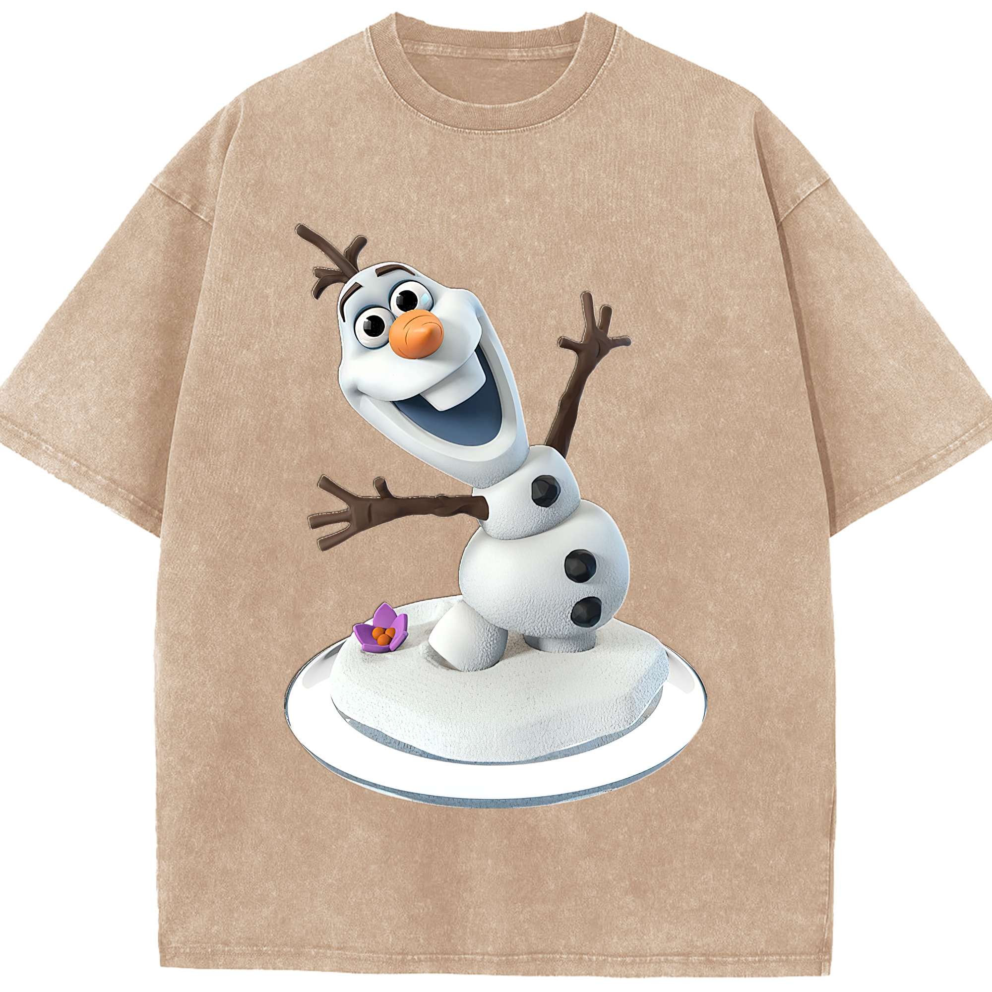 （画像用） アナと雪の女王 アンナ エルサ Frozen Anna Elsa 綿100% ヴィンテージ風 半袖Tシャツ（フロントプリント）