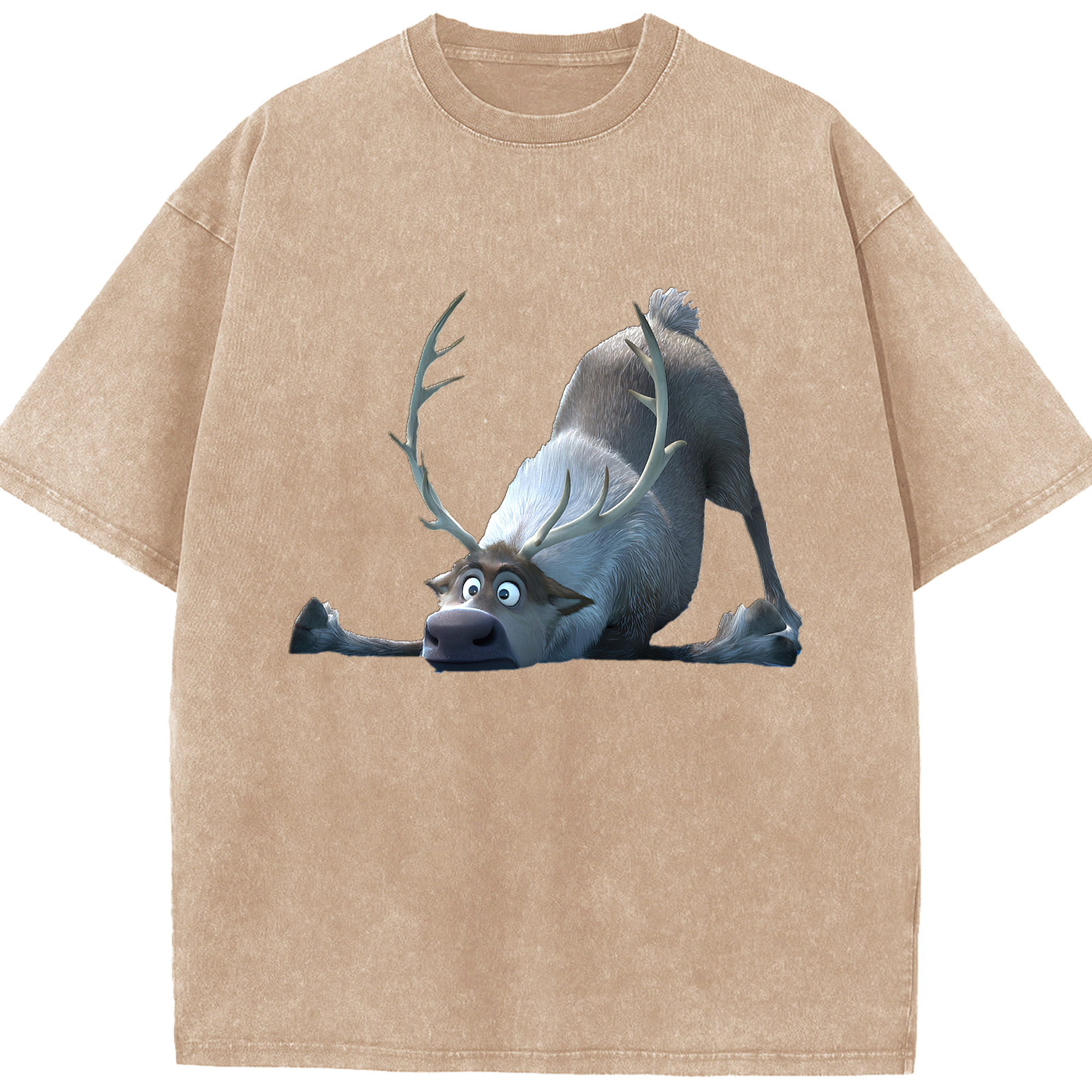 （画像用） アナと雪の女王 アンナ エルサ Frozen Anna Elsa 綿100% ヴィンテージ風 半袖Tシャツ（フロントプリント）