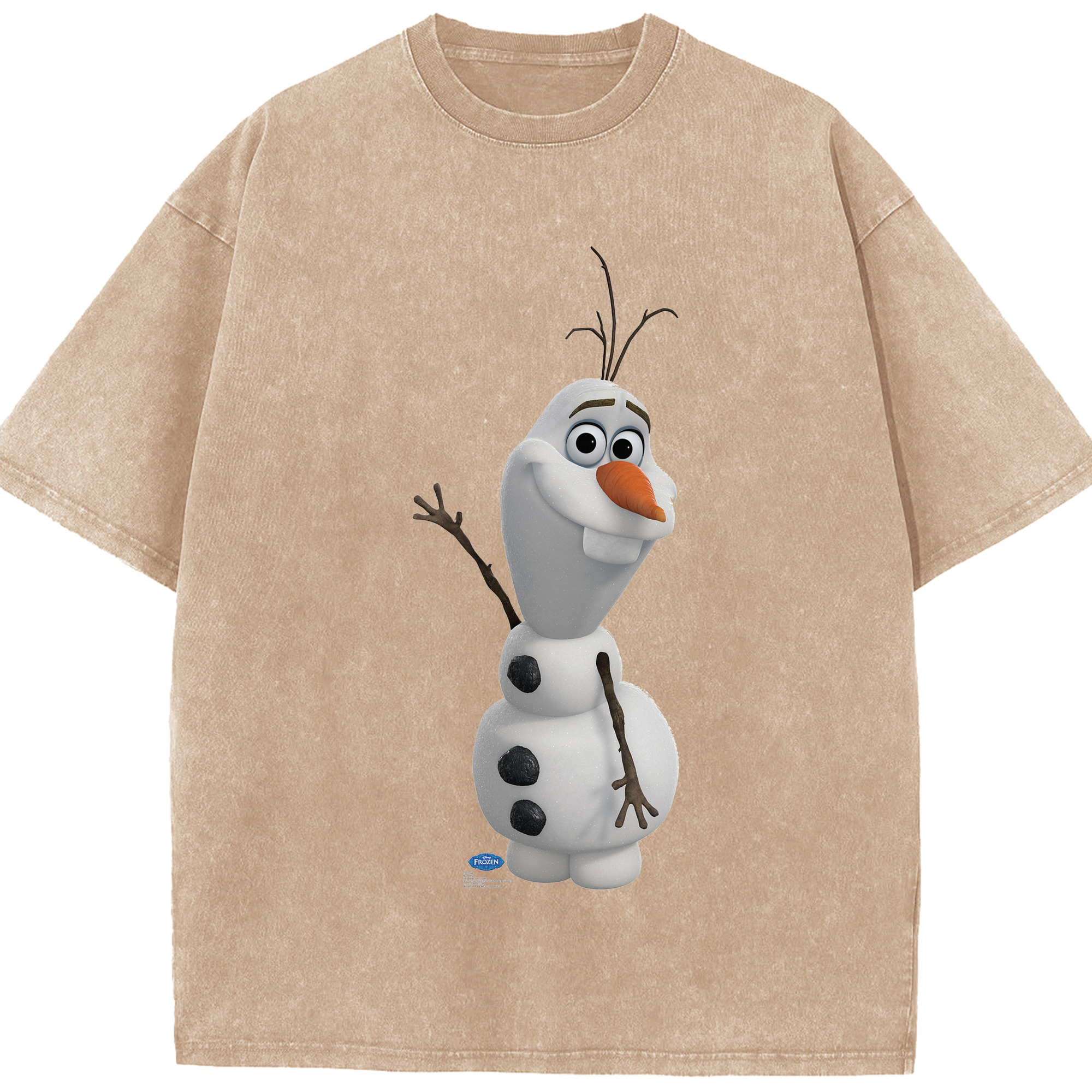 （画像用） アナと雪の女王 アンナ エルサ Frozen Anna Elsa 綿100% ヴィンテージ風 半袖Tシャツ（フロントプリント）