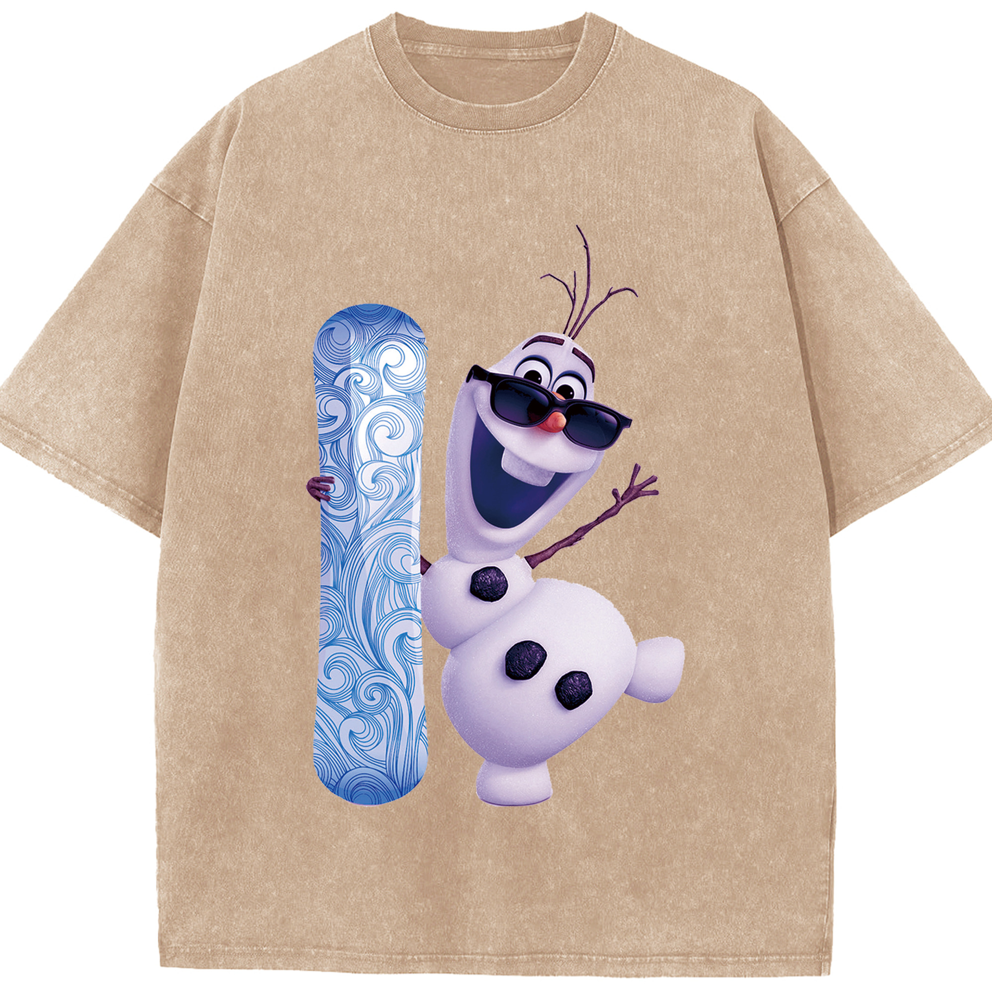 （画像用） アナと雪の女王 アンナ エルサ Frozen Anna Elsa 綿100% ヴィンテージ風 半袖Tシャツ（フロントプリント）