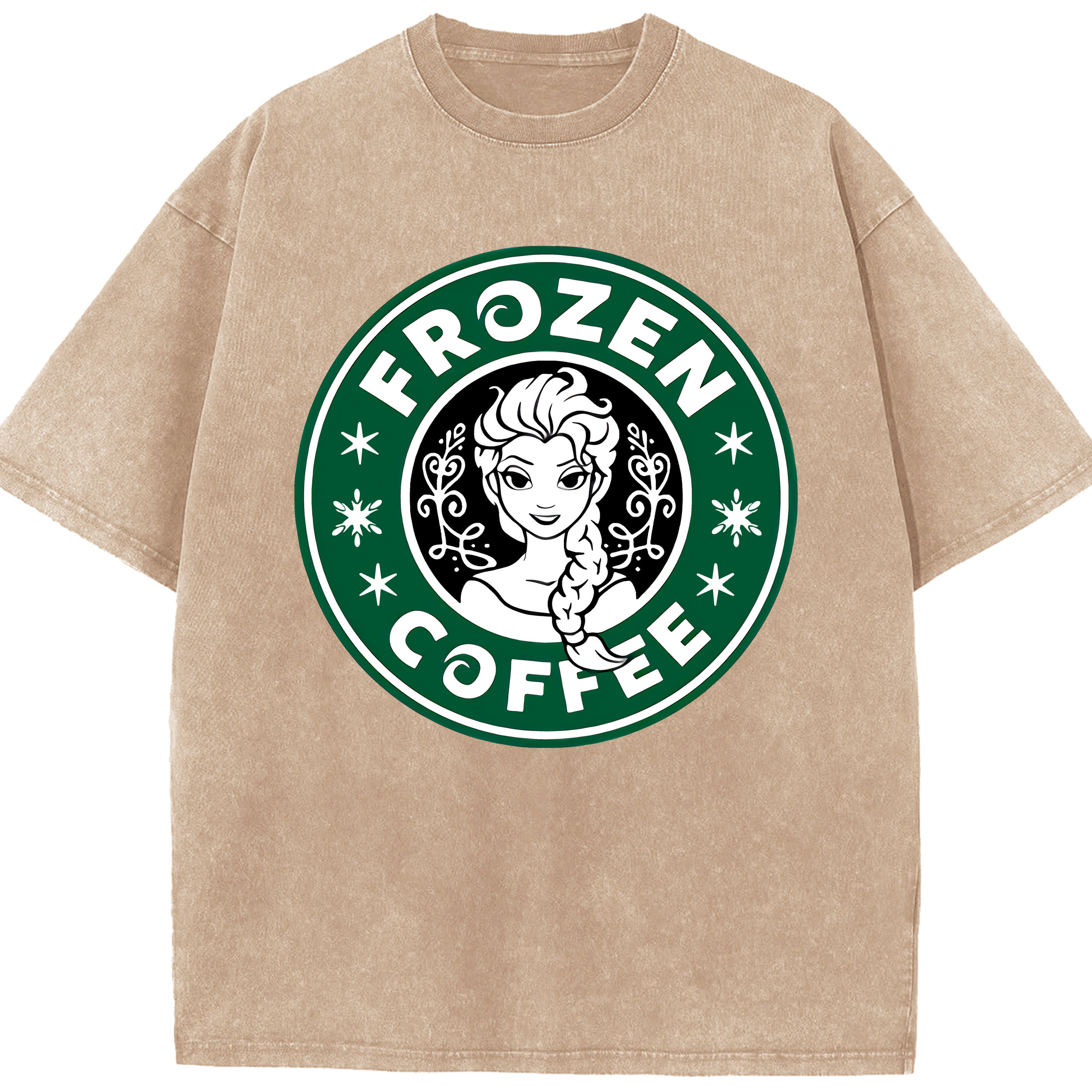 （画像用） アナと雪の女王 アンナ エルサ Frozen Anna Elsa 綿100% ヴィンテージ風 半袖Tシャツ（フロントプリント）