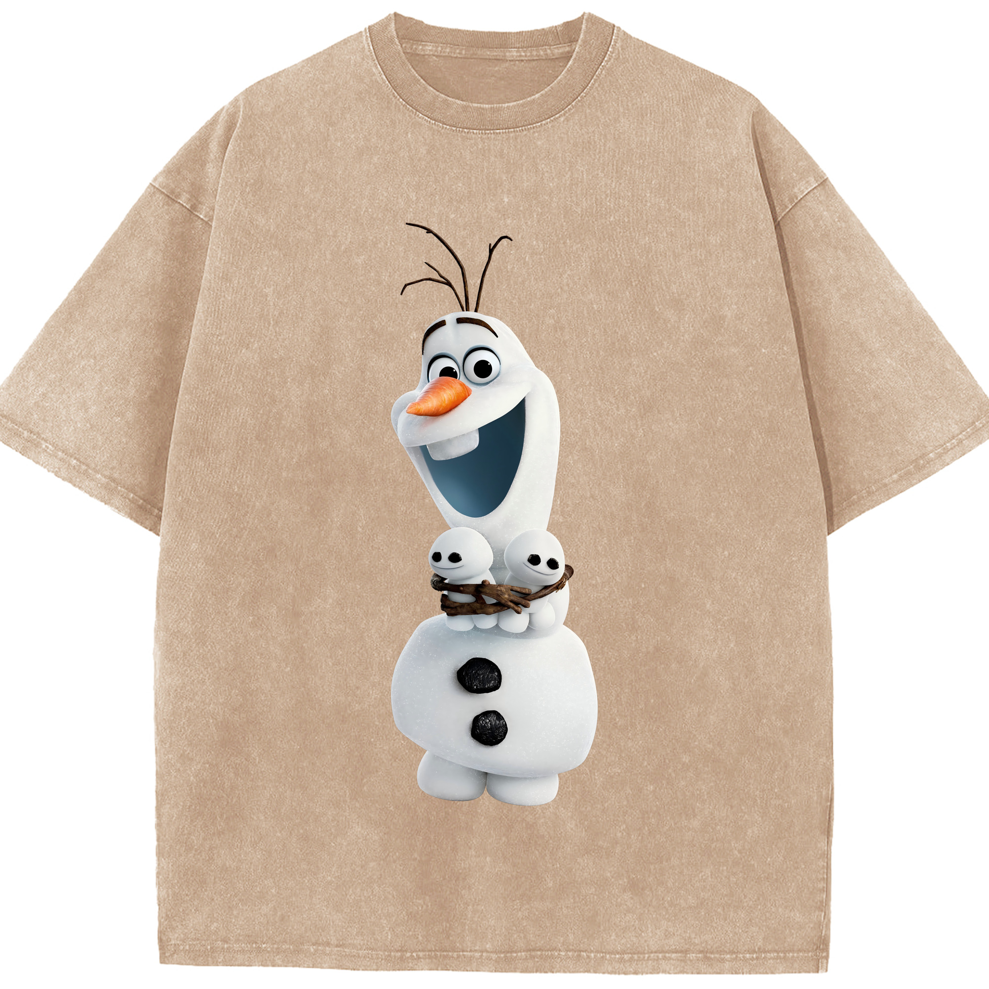 （画像用） アナと雪の女王 アンナ エルサ Frozen Anna Elsa 綿100% ヴィンテージ風 半袖Tシャツ（フロントプリント）