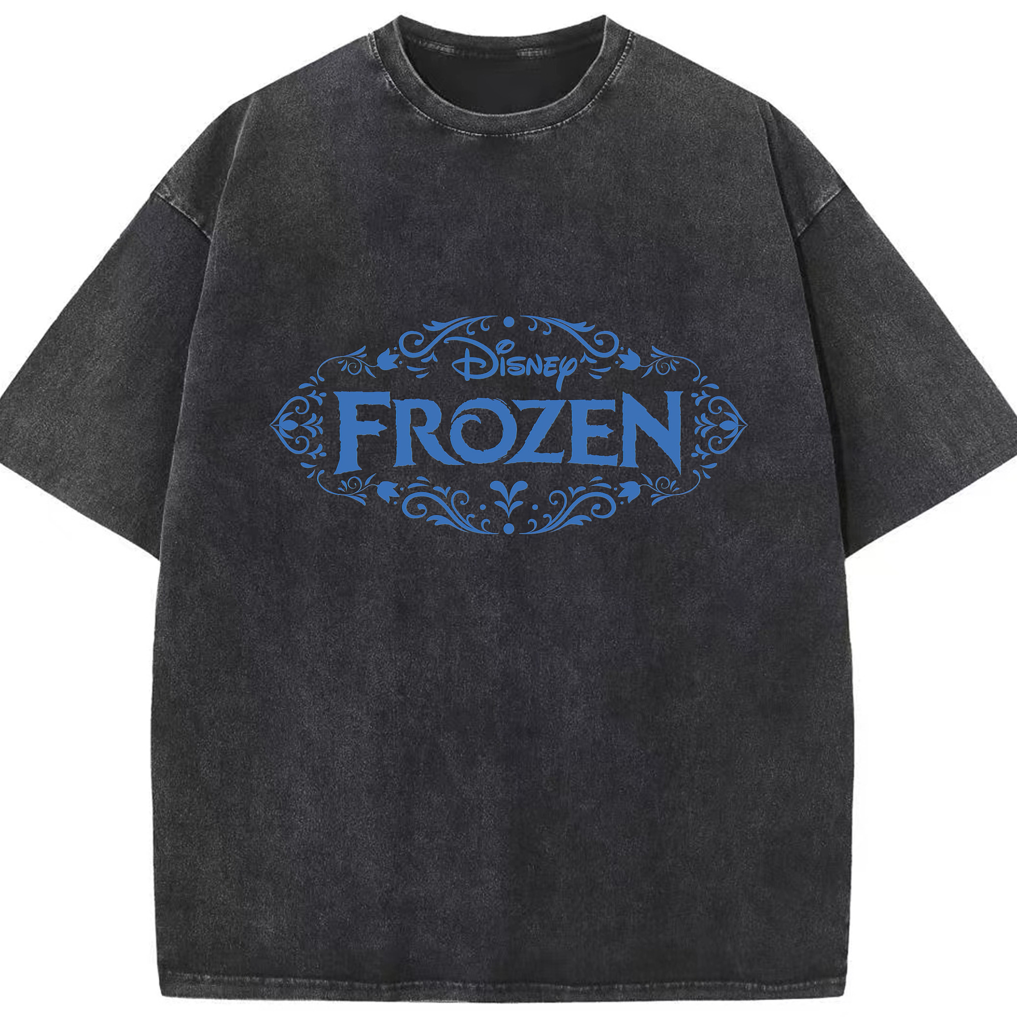 （画像用） アナと雪の女王 アンナ エルサ Frozen Anna Elsa 綿100% ヴィンテージ風 半袖Tシャツ（フロントプリント）