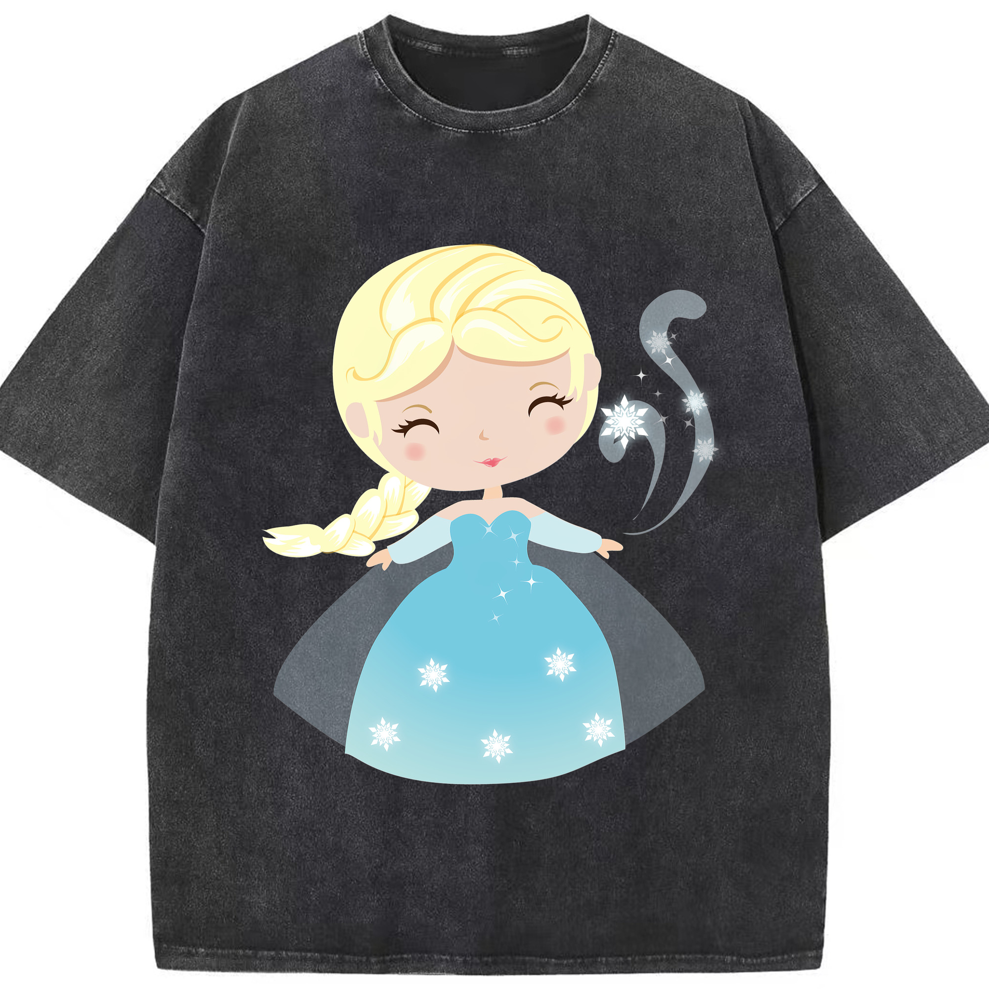 （画像用） アナと雪の女王 アンナ エルサ Frozen Anna Elsa 綿100% ヴィンテージ風 半袖Tシャツ（フロントプリント）