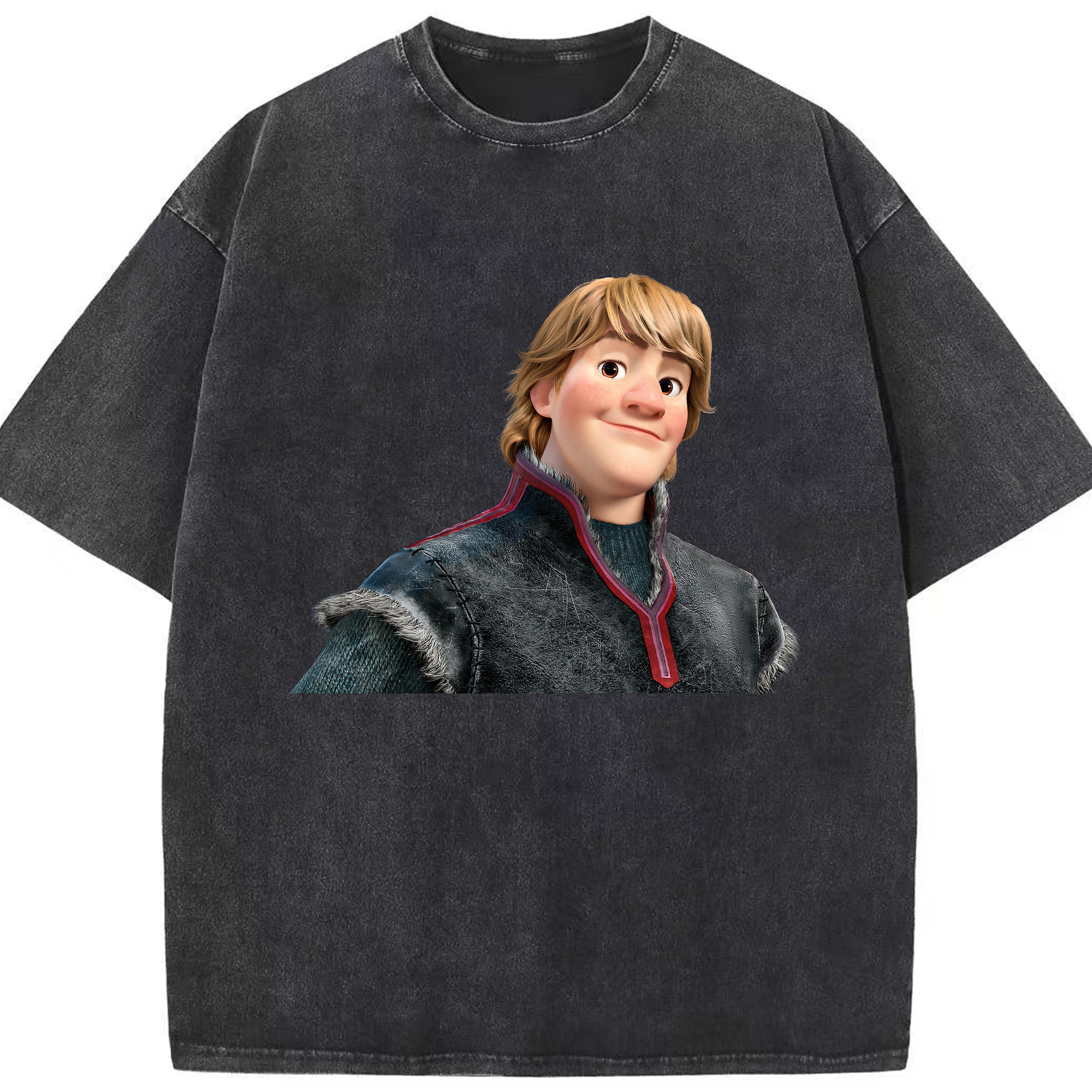 （画像用） アナと雪の女王 アンナ エルサ Frozen Anna Elsa 綿100% ヴィンテージ風 半袖Tシャツ（フロントプリント）