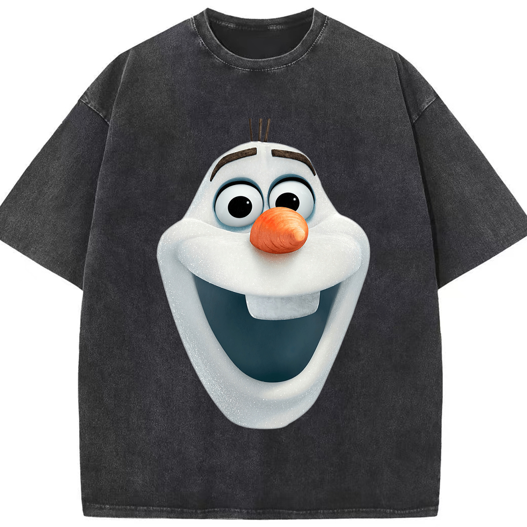 （画像用） アナと雪の女王 アンナ エルサ Frozen Anna Elsa 綿100% ヴィンテージ風 半袖Tシャツ（フロントプリント）