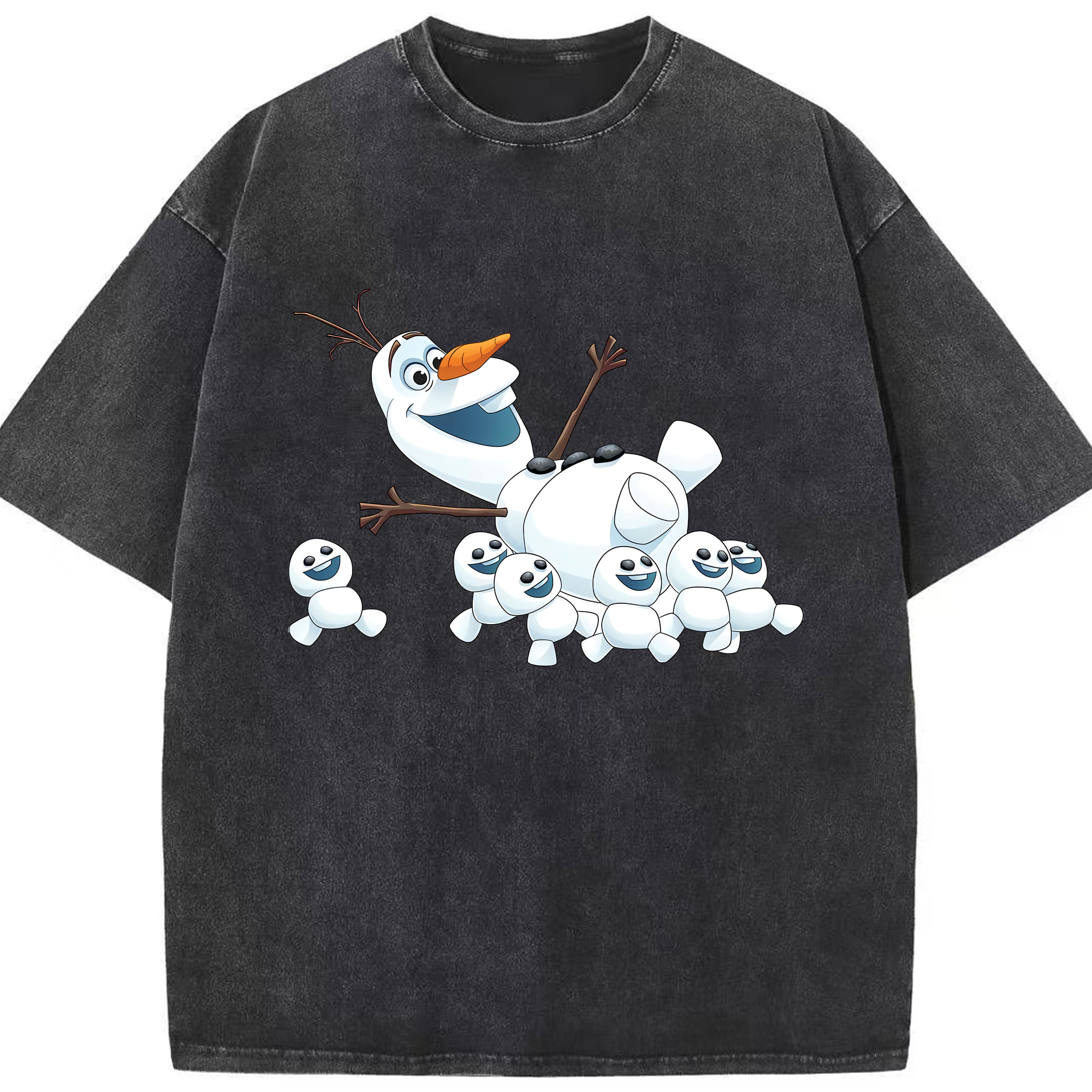 （画像用） アナと雪の女王 アンナ エルサ Frozen Anna Elsa 綿100% ヴィンテージ風 半袖Tシャツ（フロントプリント）