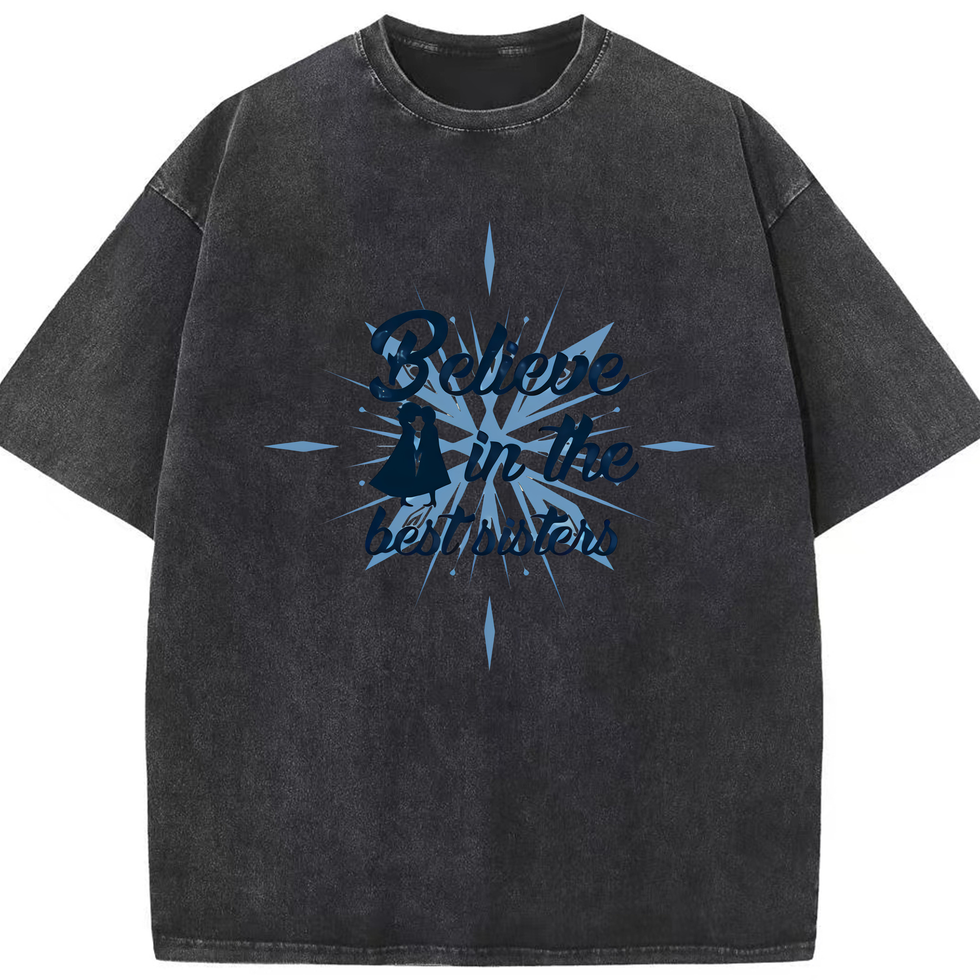 （画像用） アナと雪の女王 アンナ エルサ Frozen Anna Elsa 綿100% ヴィンテージ風 半袖Tシャツ（フロントプリント）
