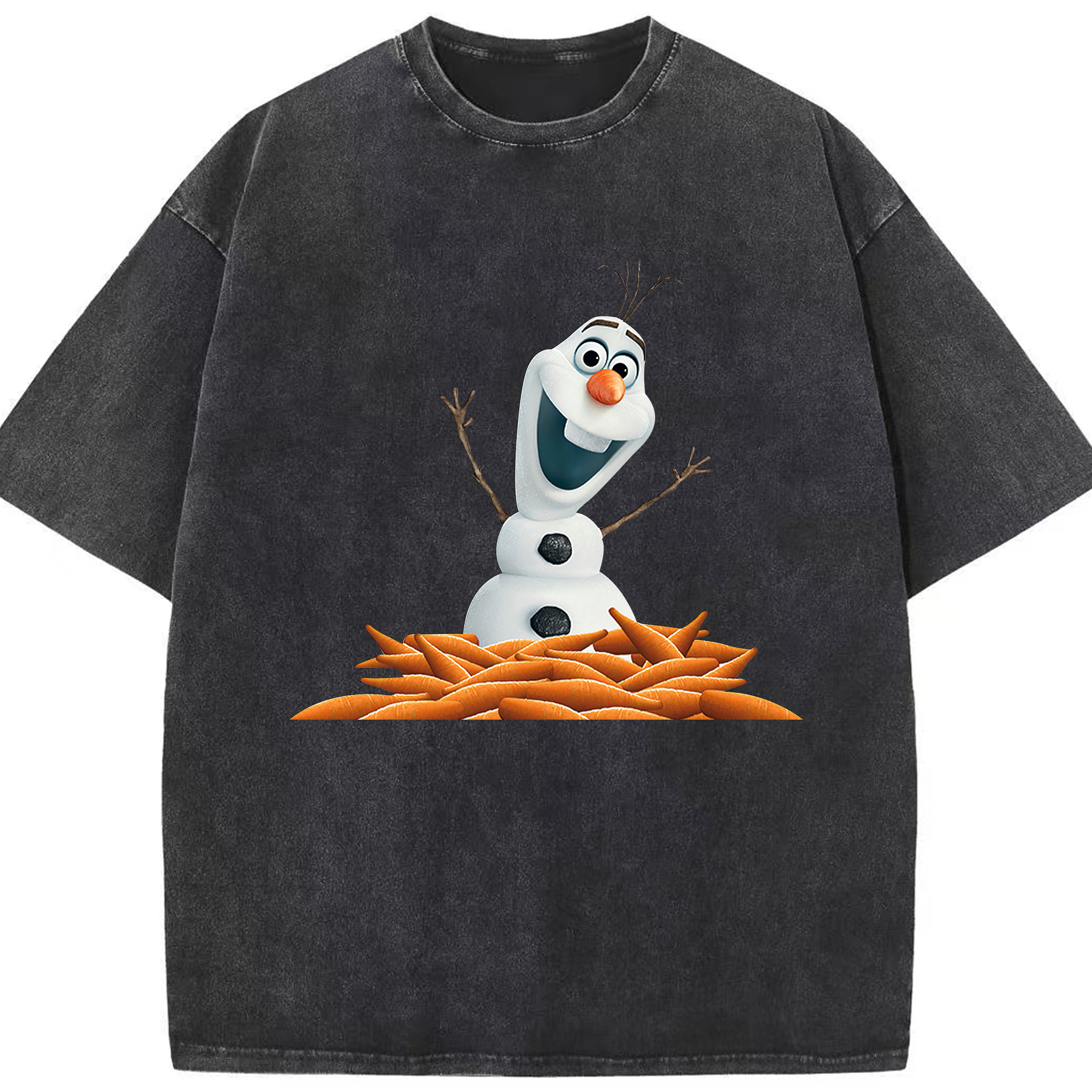 （画像用） アナと雪の女王 アンナ エルサ Frozen Anna Elsa 綿100% ヴィンテージ風 半袖Tシャツ（フロントプリント）