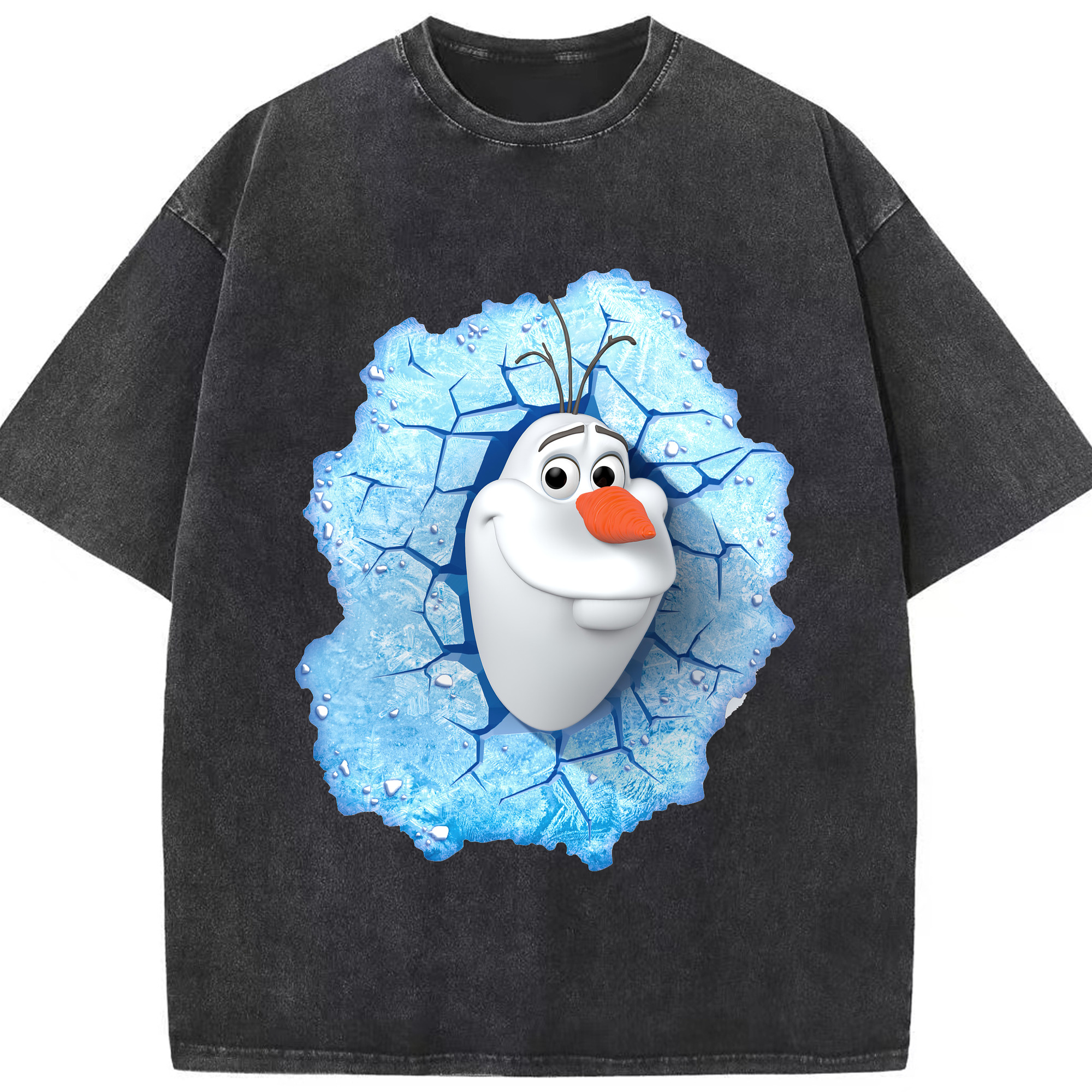 （画像用） アナと雪の女王 アンナ エルサ Frozen Anna Elsa 綿100% ヴィンテージ風 半袖Tシャツ（フロントプリント）