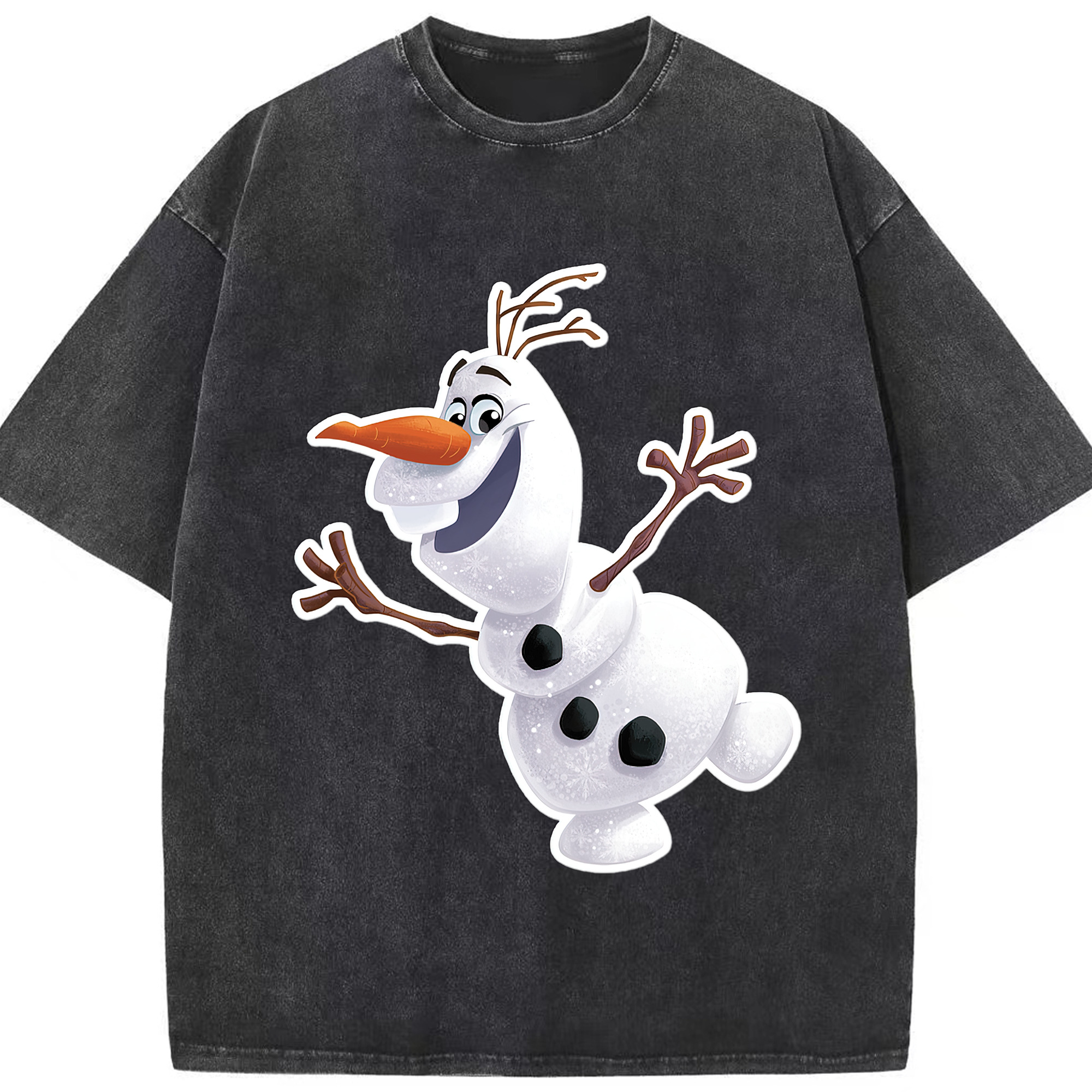 （画像用） アナと雪の女王 アンナ エルサ Frozen Anna Elsa 綿100% ヴィンテージ風 半袖Tシャツ（フロントプリント）