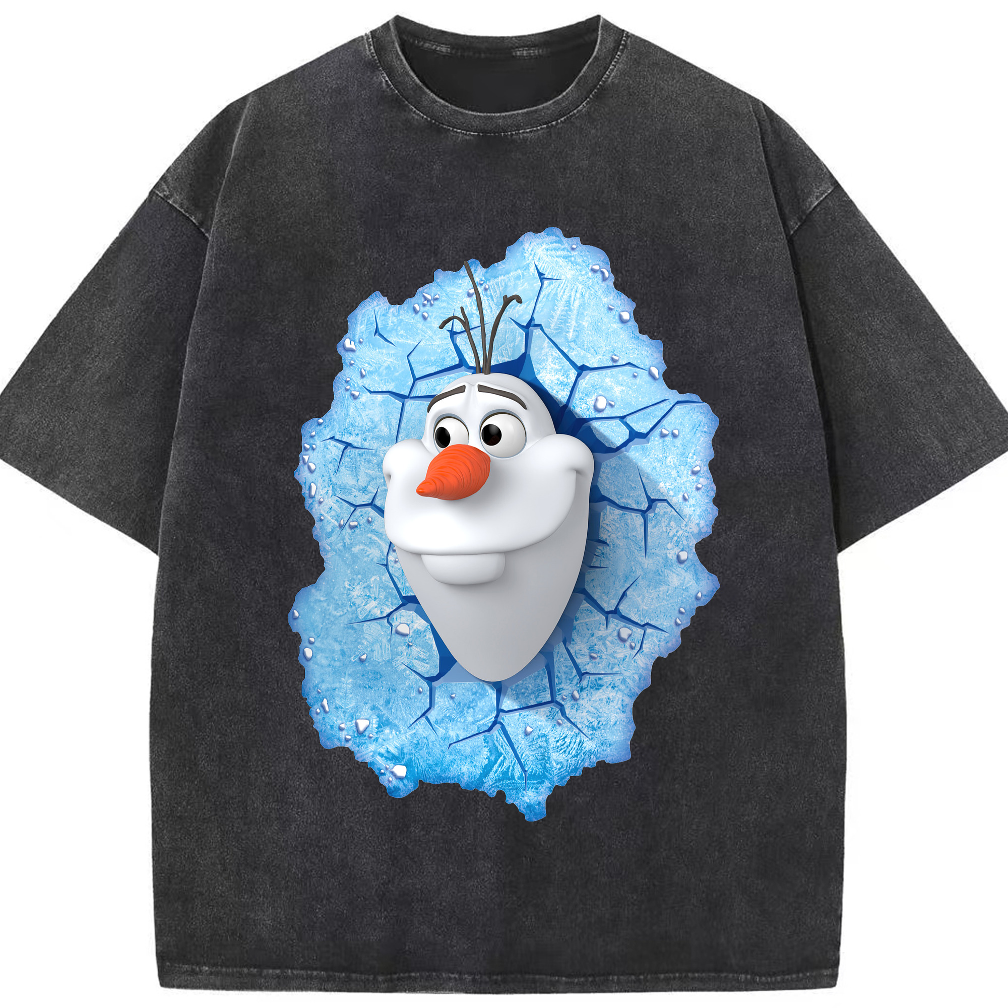 （画像用） アナと雪の女王 アンナ エルサ Frozen Anna Elsa 綿100% ヴィンテージ風 半袖Tシャツ（フロントプリント）