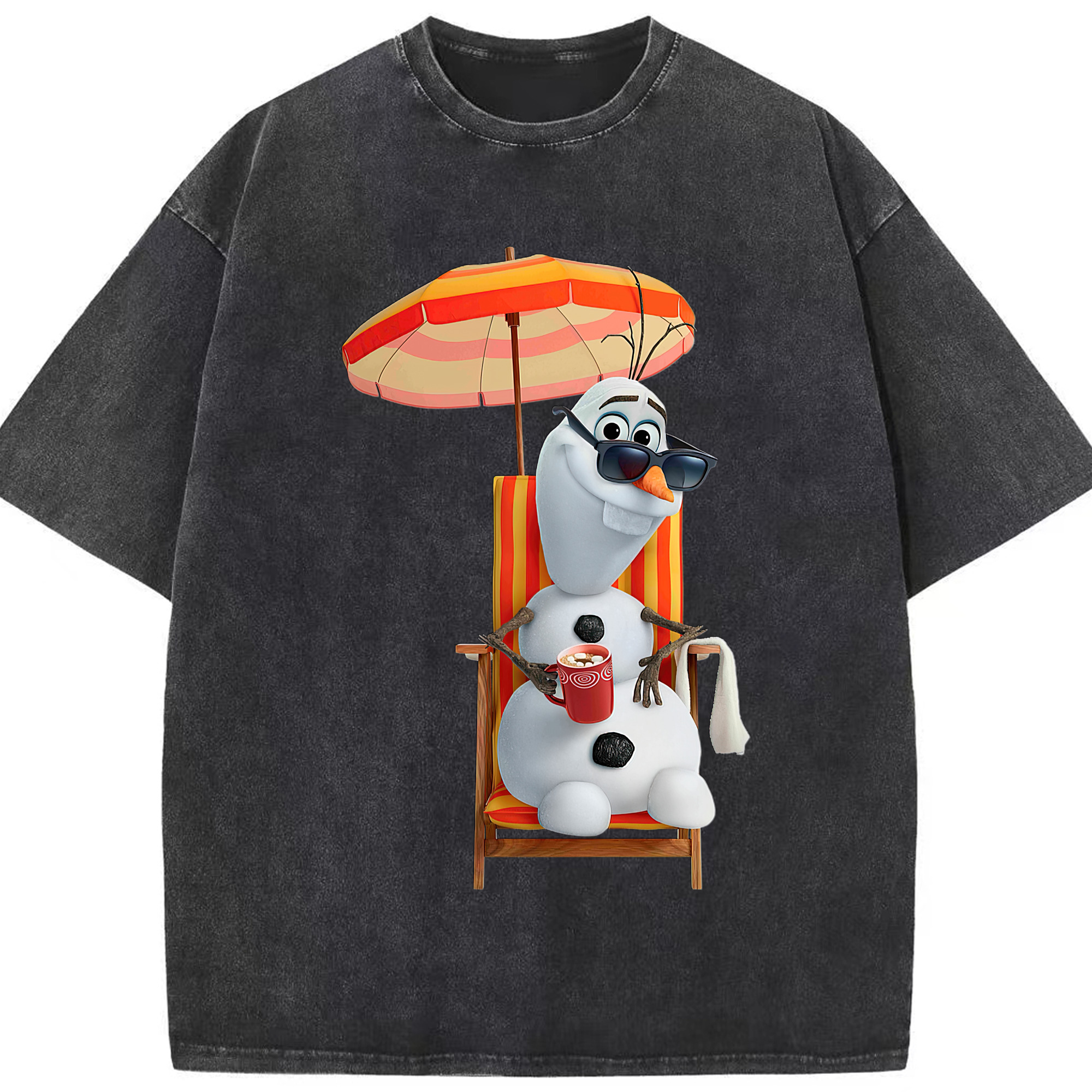 （画像用） アナと雪の女王 アンナ エルサ Frozen Anna Elsa 綿100% ヴィンテージ風 半袖Tシャツ（フロントプリント）