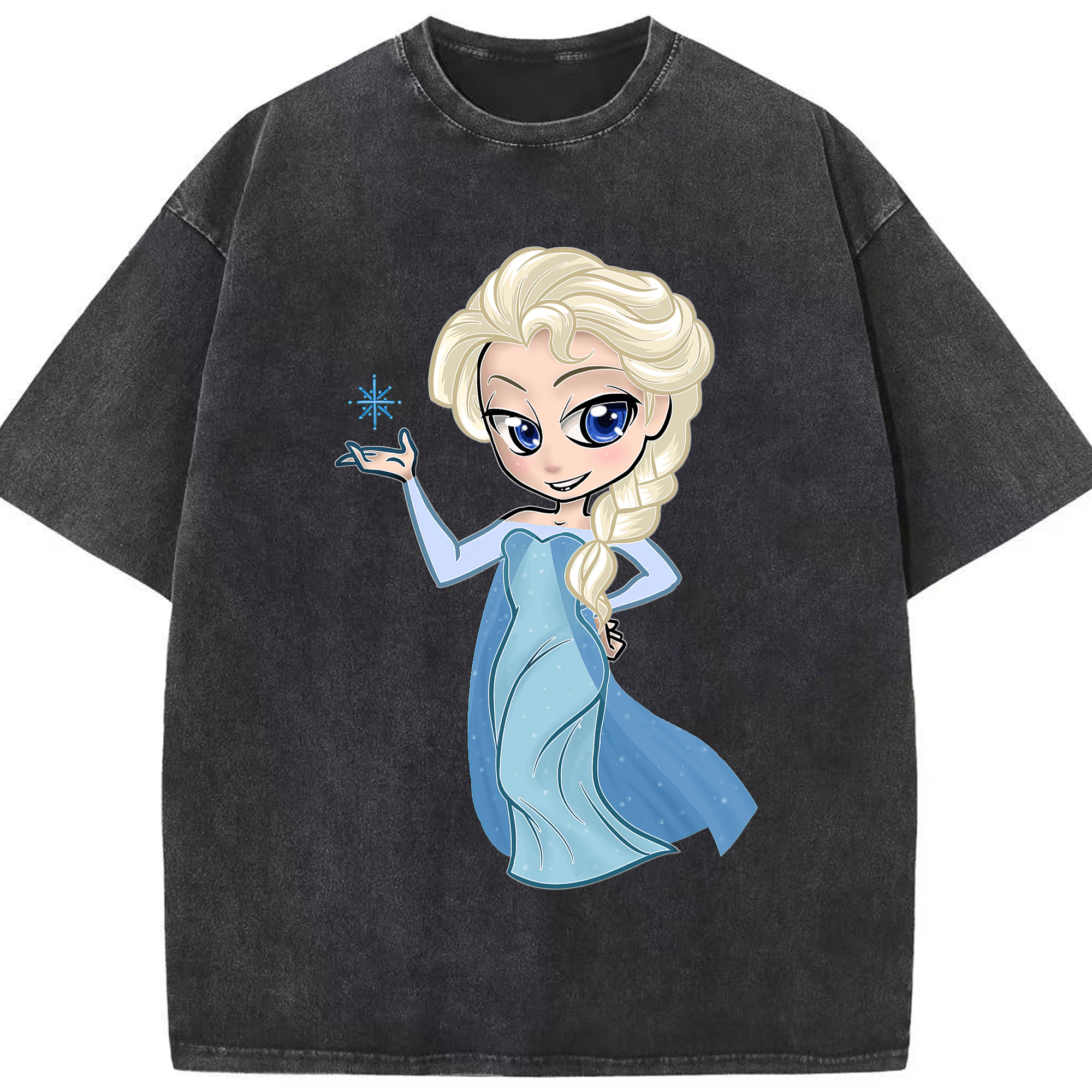 （画像用） アナと雪の女王 アンナ エルサ Frozen Anna Elsa 綿100% ヴィンテージ風 半袖Tシャツ（フロントプリント）
