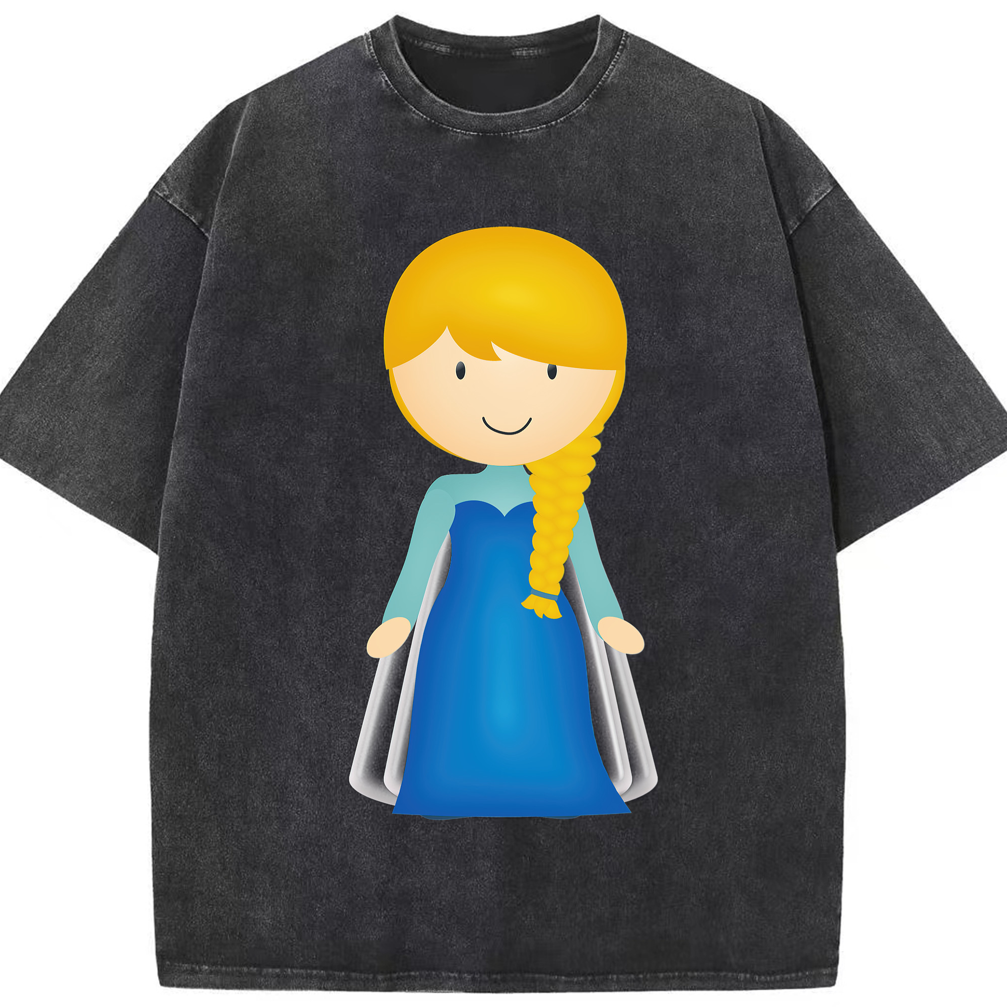 （画像用） アナと雪の女王 アンナ エルサ Frozen Anna Elsa 綿100% ヴィンテージ風 半袖Tシャツ（フロントプリント）