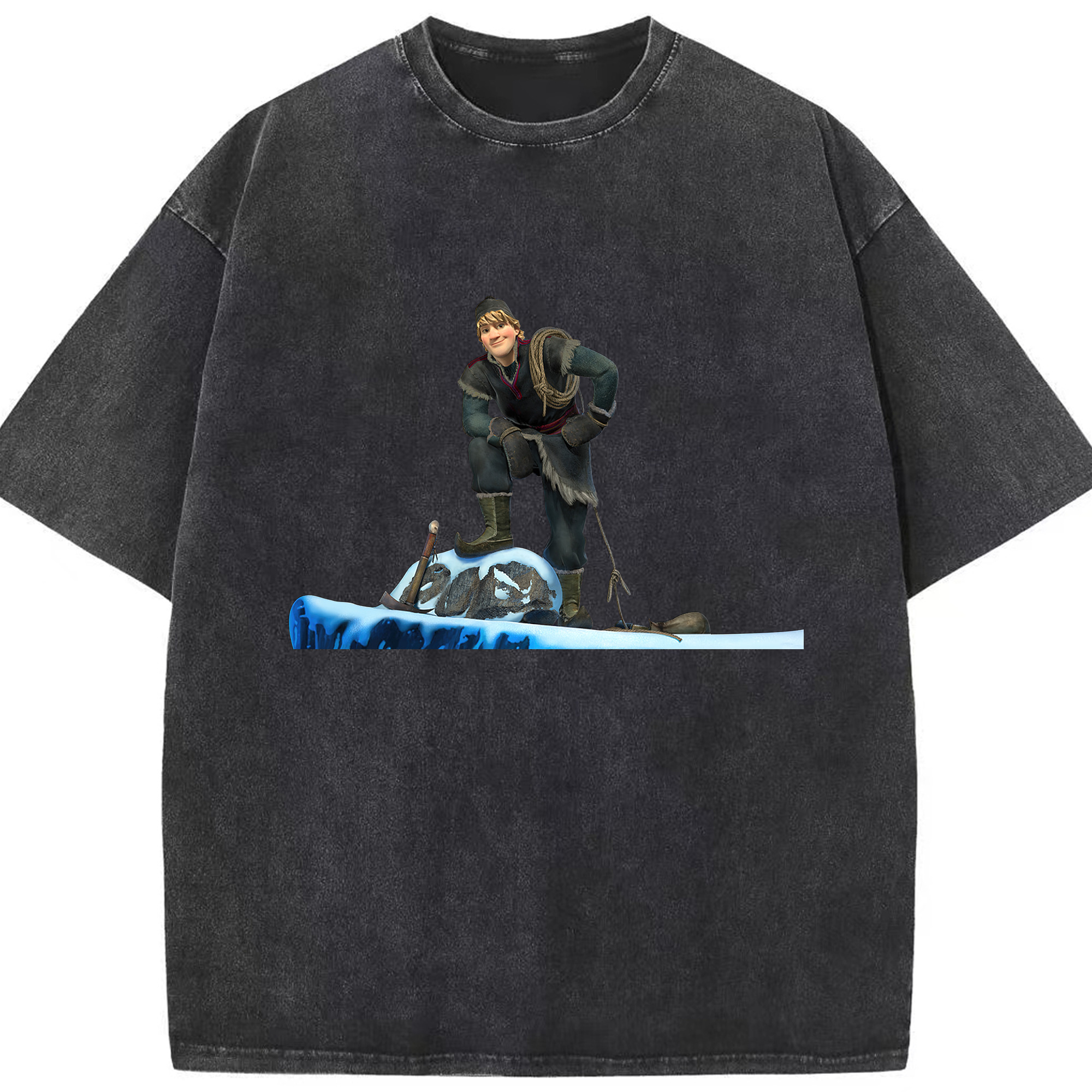 （画像用） アナと雪の女王 アンナ エルサ Frozen Anna Elsa 綿100% ヴィンテージ風 半袖Tシャツ（フロントプリント）