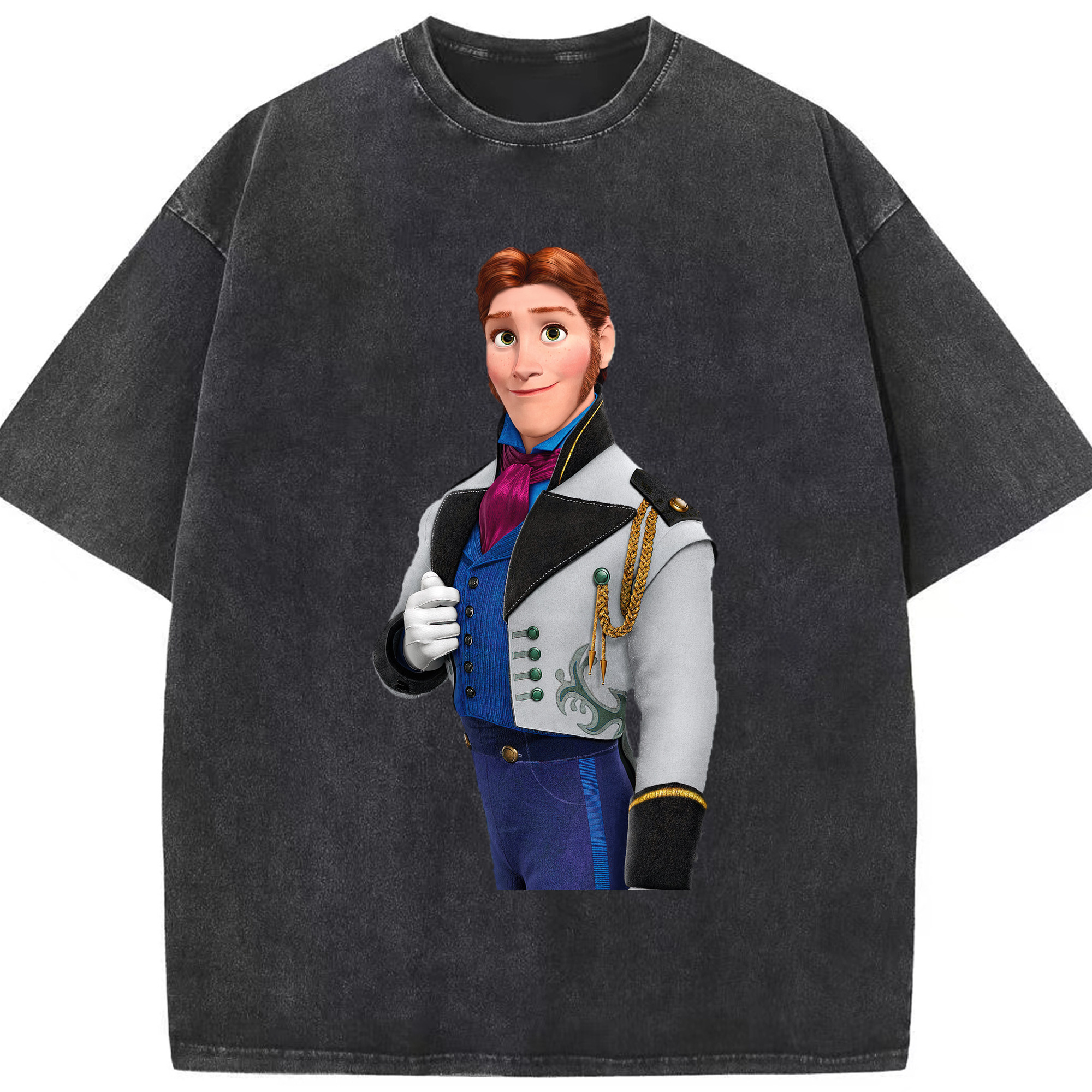 （画像用） アナと雪の女王 アンナ エルサ Frozen Anna Elsa 綿100% ヴィンテージ風 半袖Tシャツ（フロントプリント）