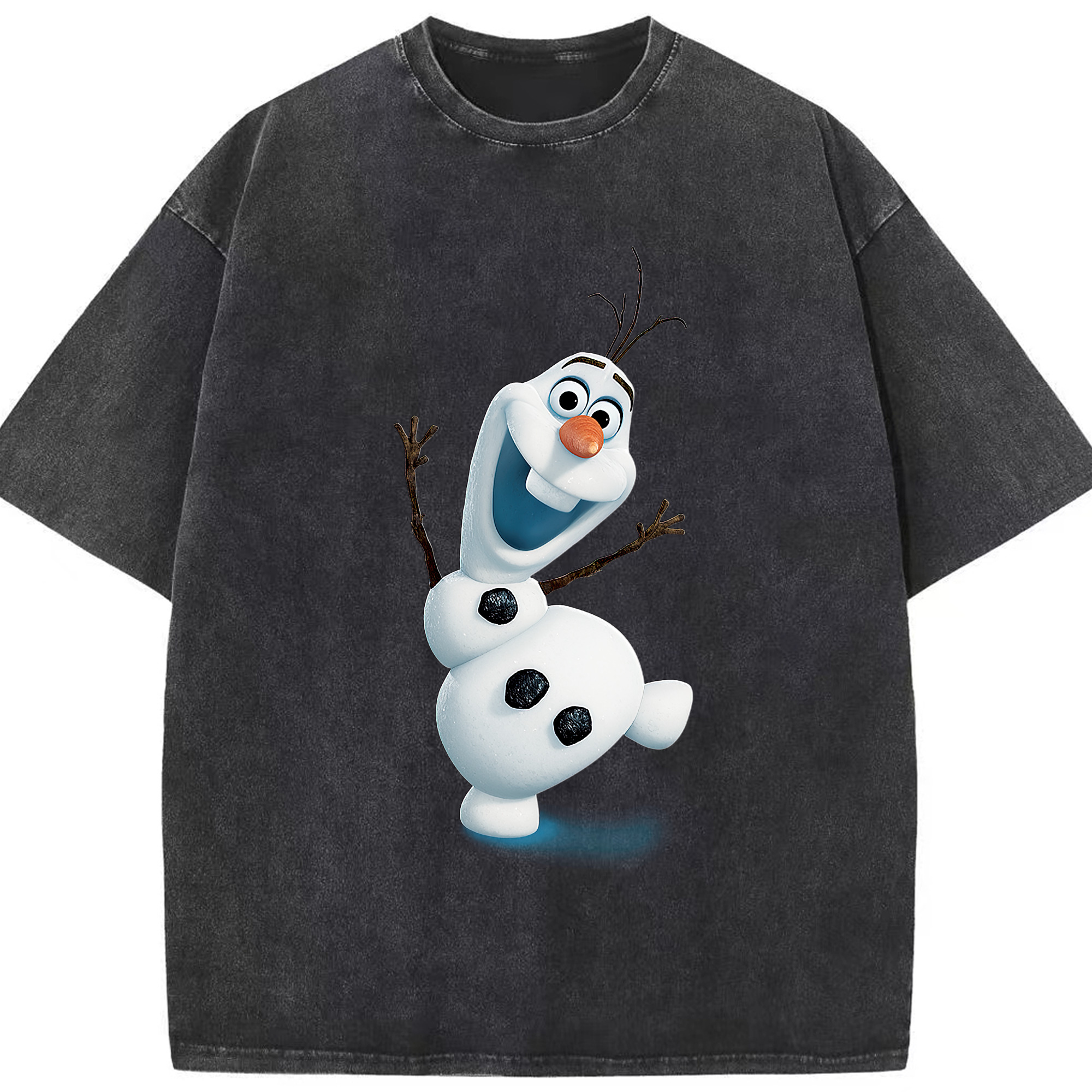 （画像用） アナと雪の女王 アンナ エルサ Frozen Anna Elsa 綿100% ヴィンテージ風 半袖Tシャツ（フロントプリント）