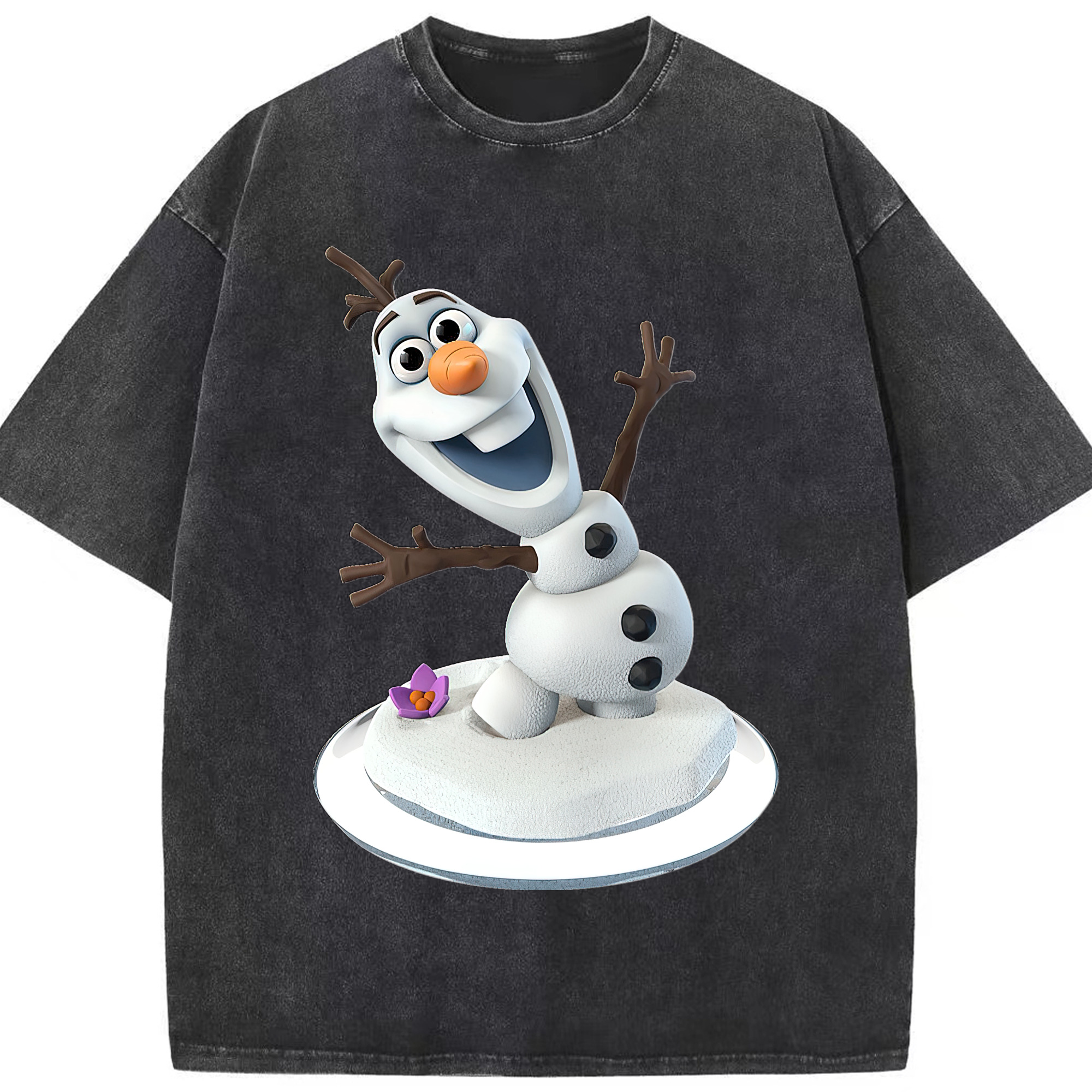 （画像用） アナと雪の女王 アンナ エルサ Frozen Anna Elsa 綿100% ヴィンテージ風 半袖Tシャツ（フロントプリント）