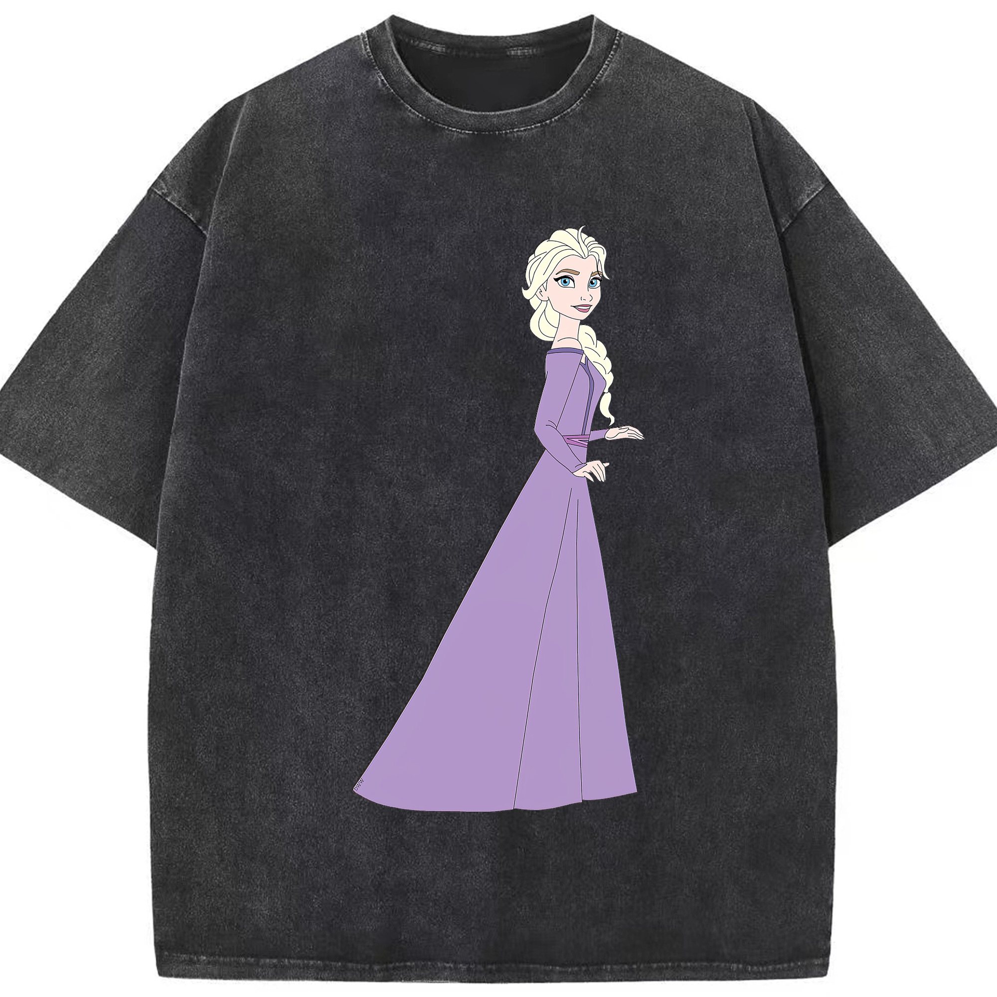 （画像用） アナと雪の女王 アンナ エルサ Frozen Anna Elsa 綿100% ヴィンテージ風 半袖Tシャツ（フロントプリント）