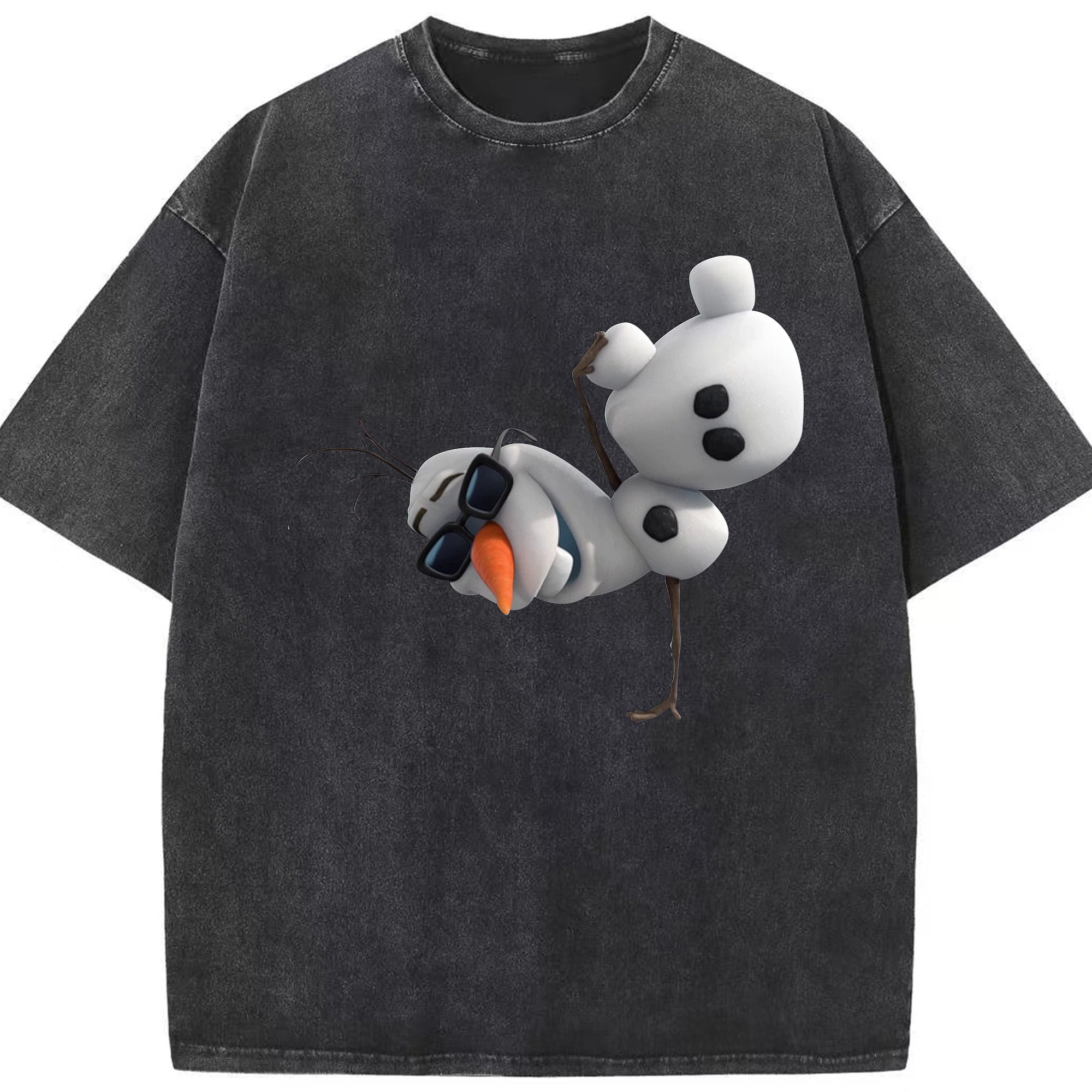 （画像用） アナと雪の女王 アンナ エルサ Frozen Anna Elsa 綿100% ヴィンテージ風 半袖Tシャツ（フロントプリント）