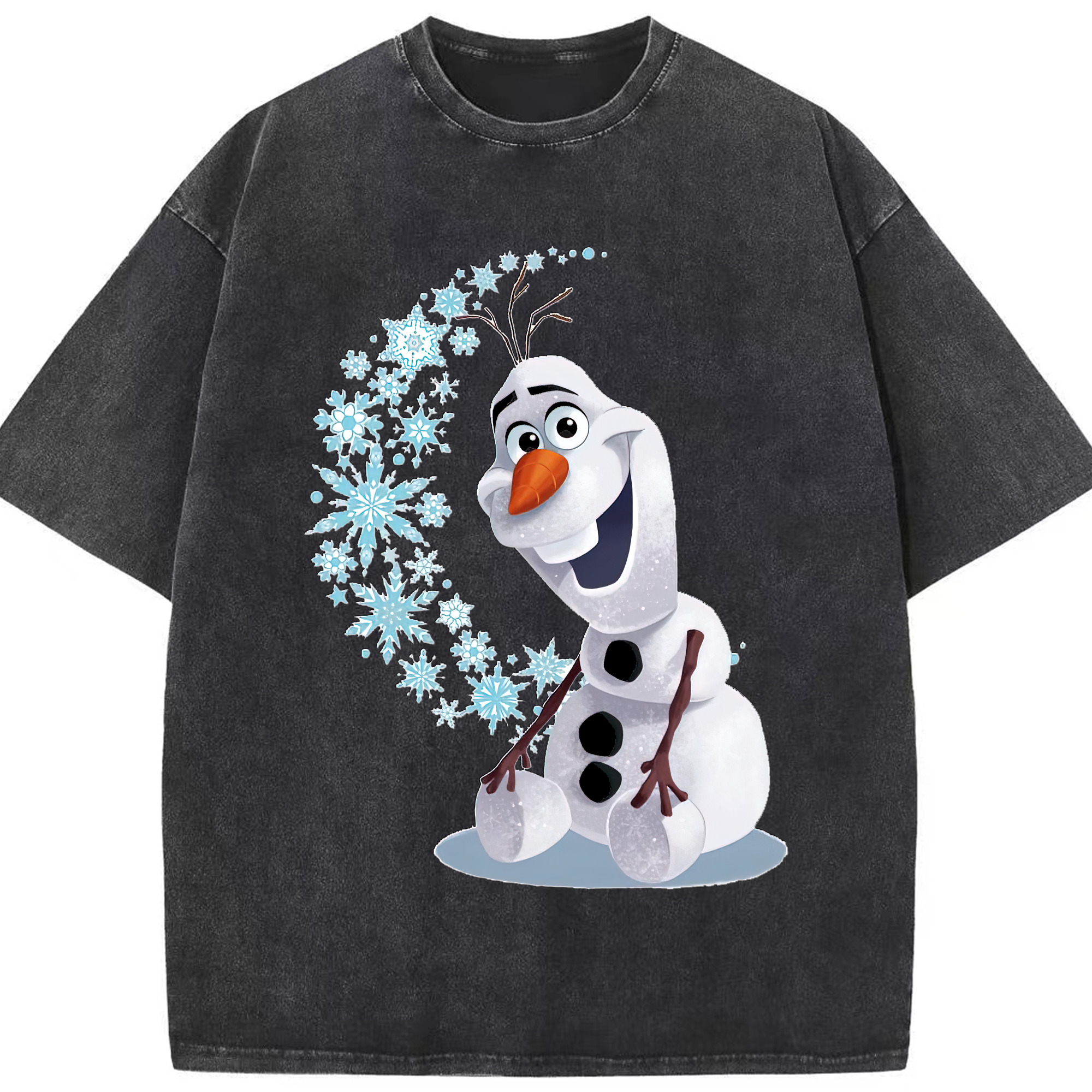（画像用） アナと雪の女王 アンナ エルサ Frozen Anna Elsa 綿100% ヴィンテージ風 半袖Tシャツ（フロントプリント）