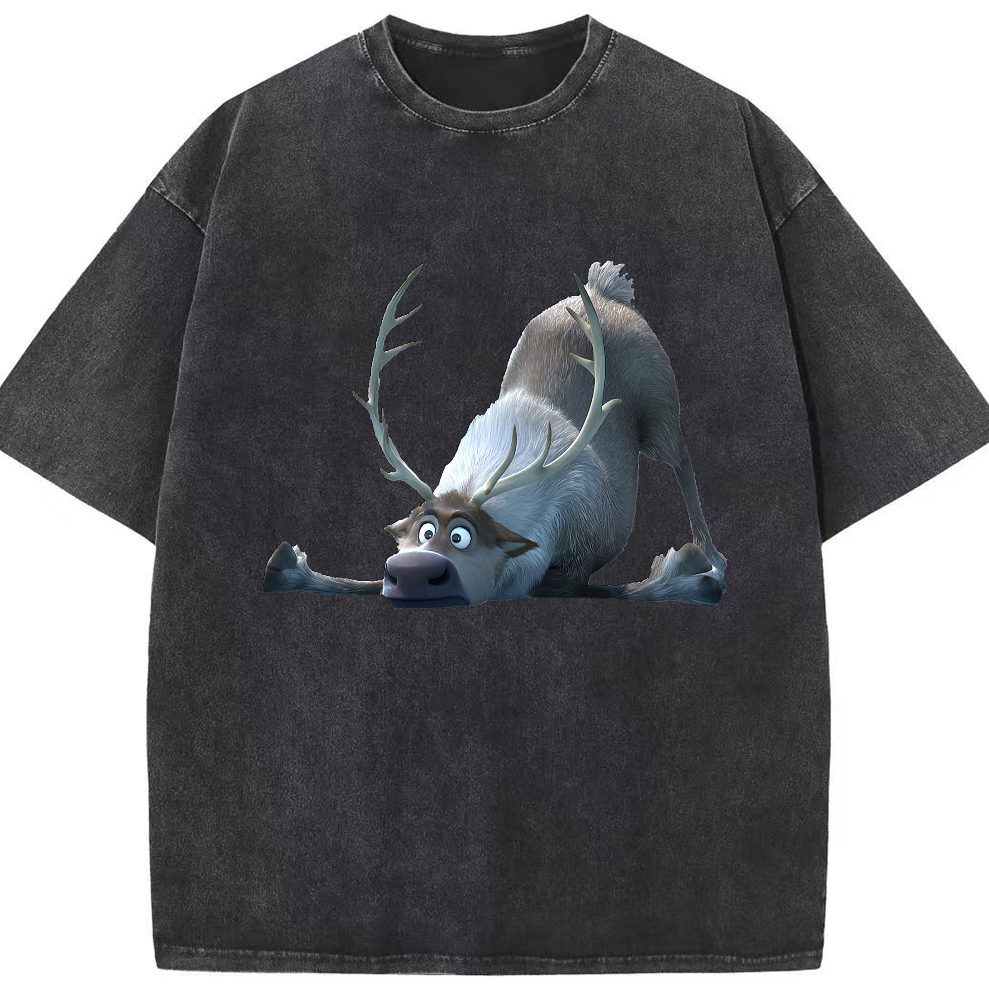 （画像用） アナと雪の女王 アンナ エルサ Frozen Anna Elsa 綿100% ヴィンテージ風 半袖Tシャツ（フロントプリント）