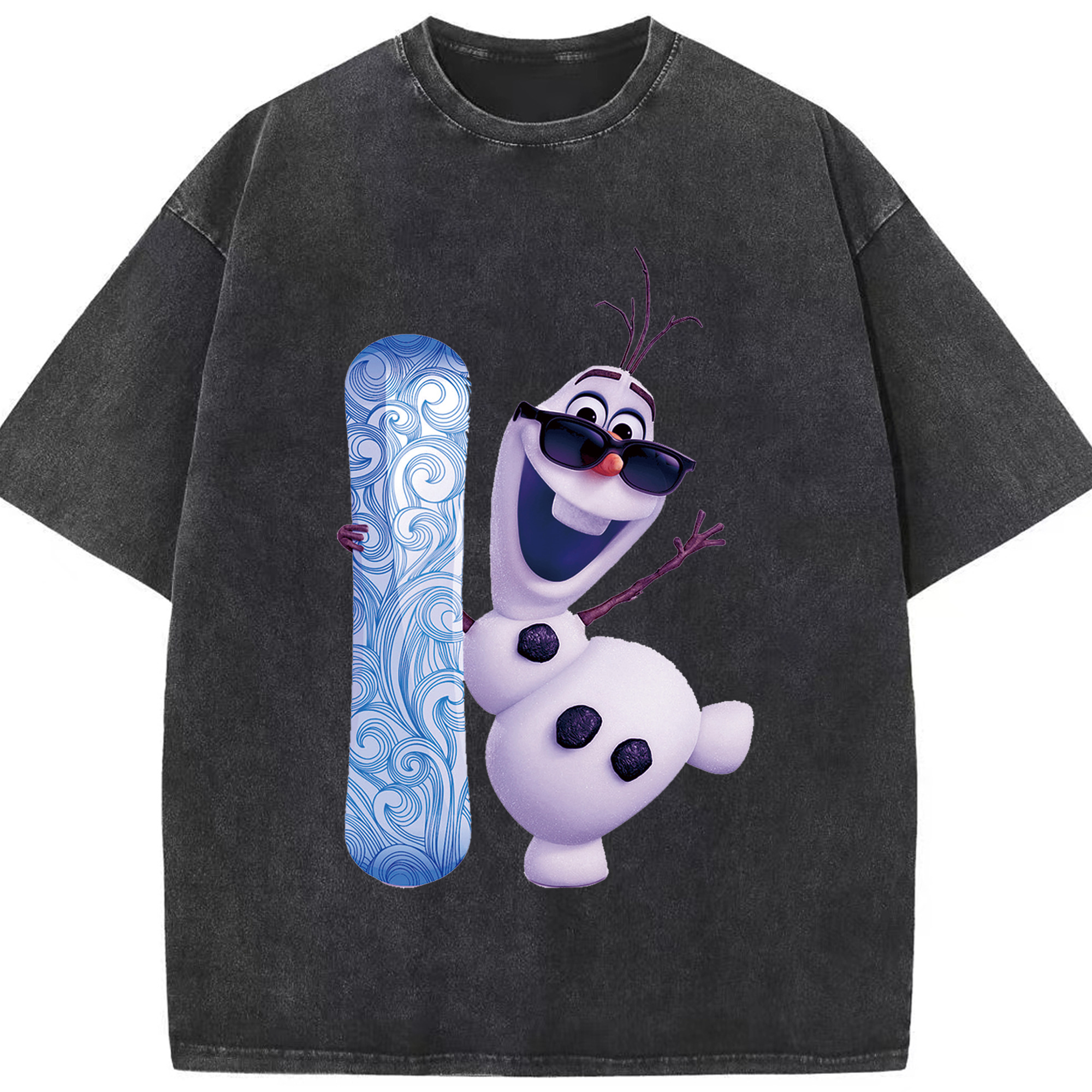 （画像用） アナと雪の女王 アンナ エルサ Frozen Anna Elsa 綿100% ヴィンテージ風 半袖Tシャツ（フロントプリント）
