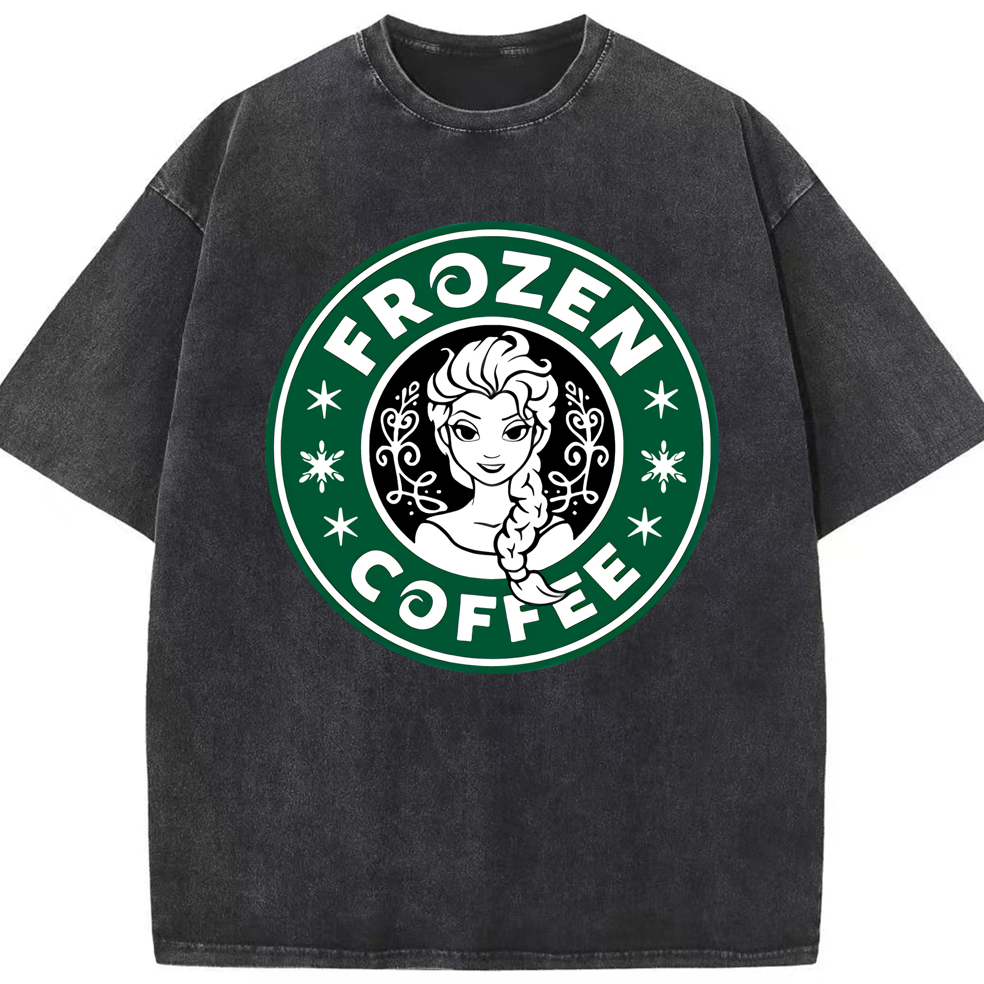 （画像用） アナと雪の女王 アンナ エルサ Frozen Anna Elsa 綿100% ヴィンテージ風 半袖Tシャツ（フロントプリント）