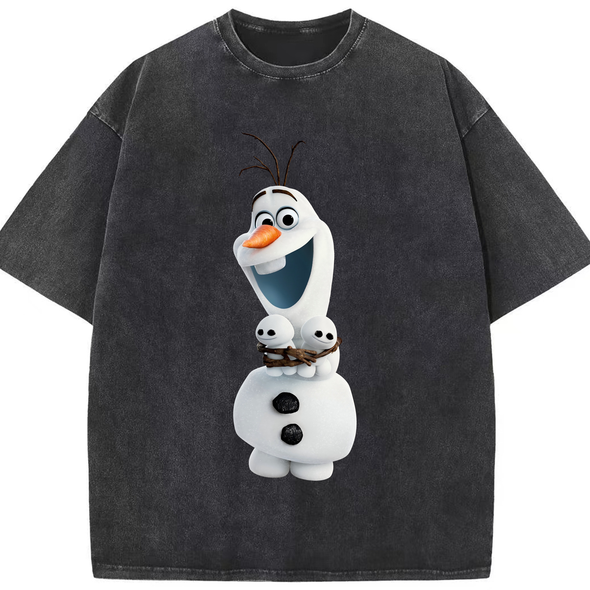 （画像用） アナと雪の女王 アンナ エルサ Frozen Anna Elsa 綿100% ヴィンテージ風 半袖Tシャツ（フロントプリント）