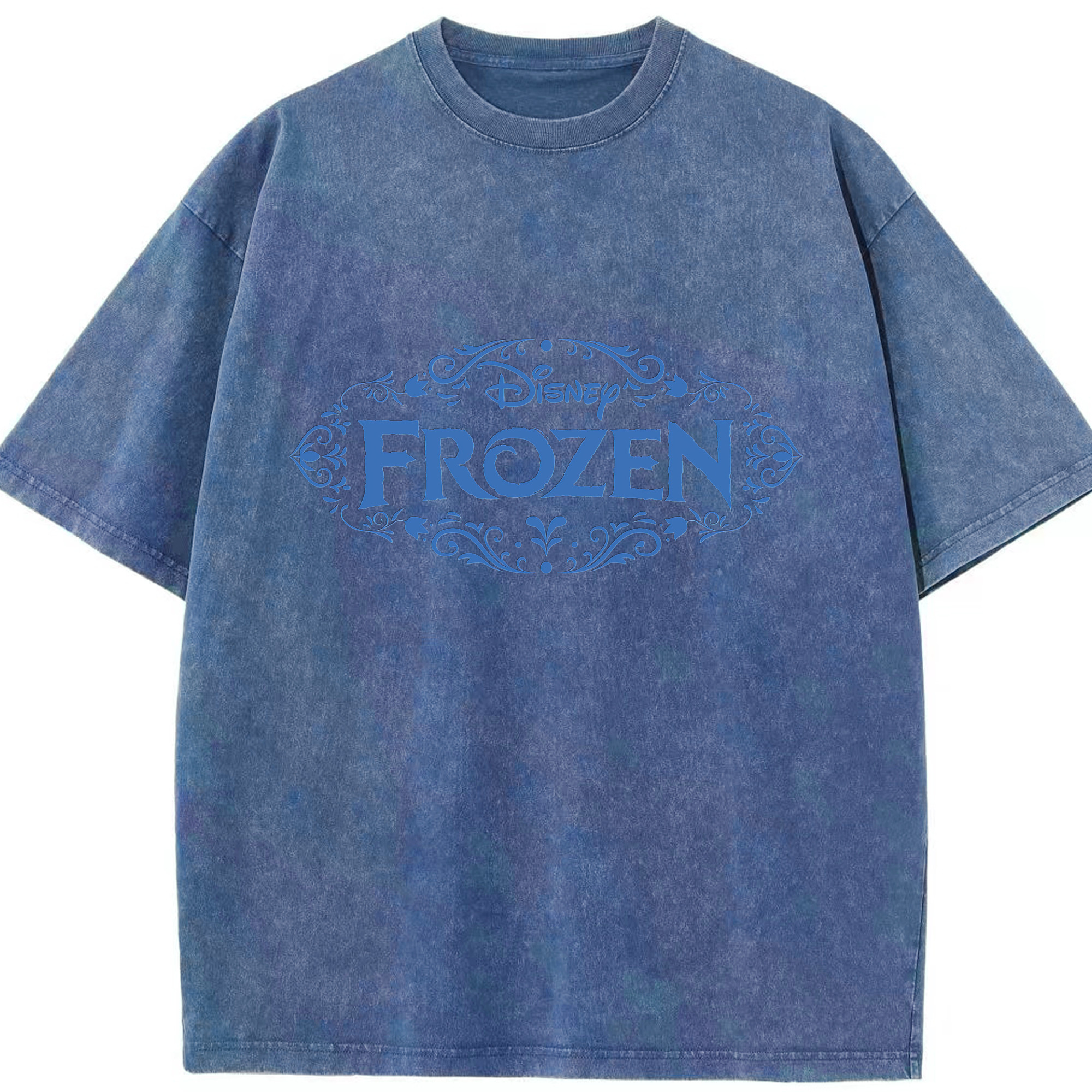 （画像用） アナと雪の女王 アンナ エルサ Frozen Anna Elsa 綿100% ヴィンテージ風 半袖Tシャツ（フロントプリント）