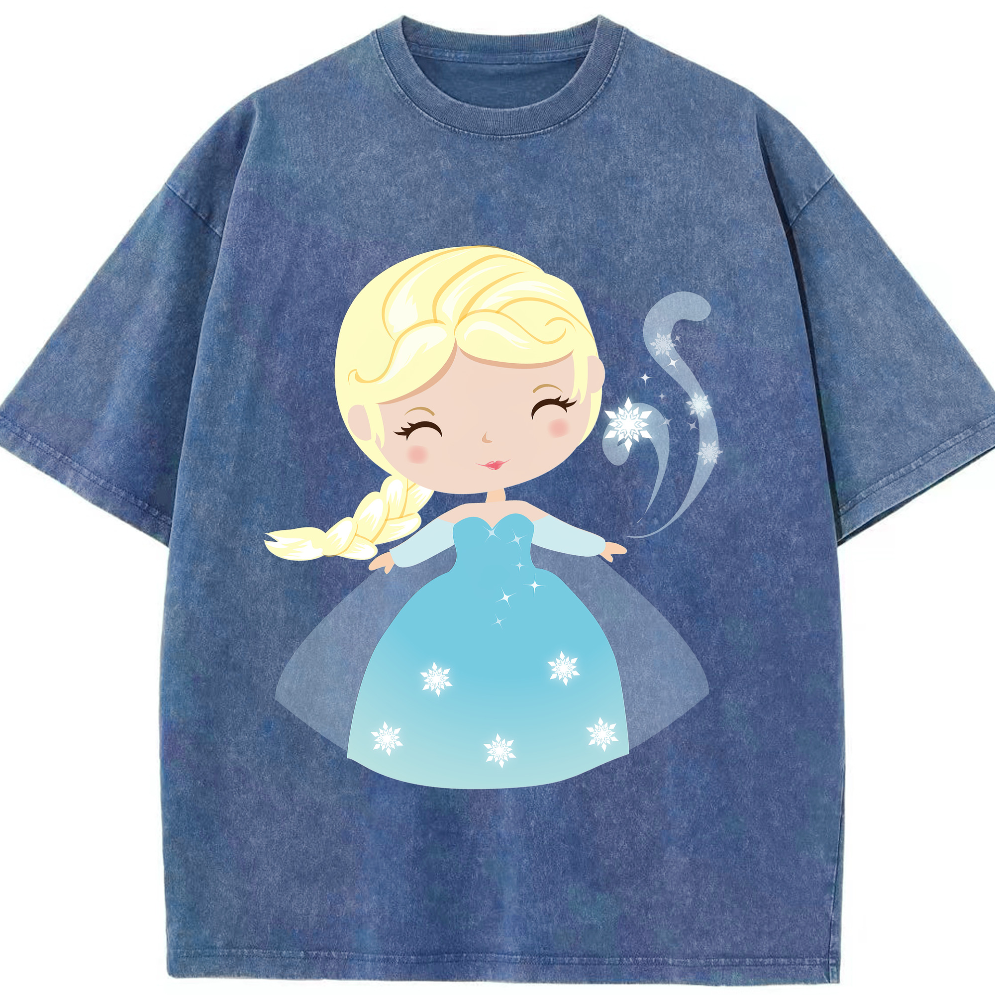 （画像用） アナと雪の女王 アンナ エルサ Frozen Anna Elsa 綿100% ヴィンテージ風 半袖Tシャツ（フロントプリント）