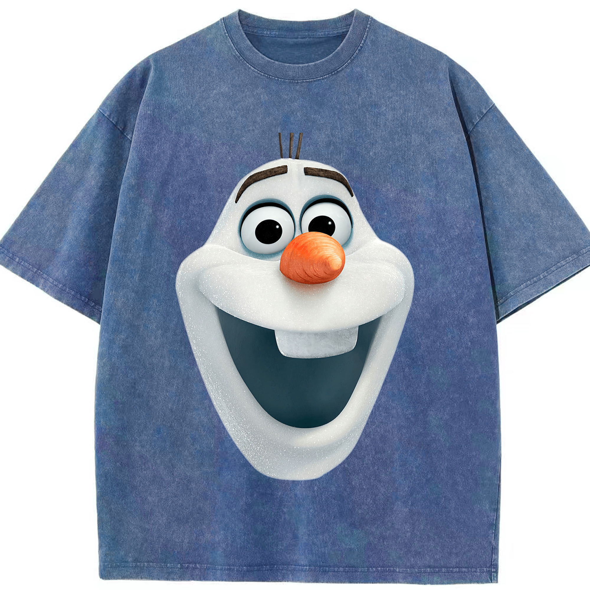 （画像用） アナと雪の女王 アンナ エルサ Frozen Anna Elsa 綿100% ヴィンテージ風 半袖Tシャツ（フロントプリント）