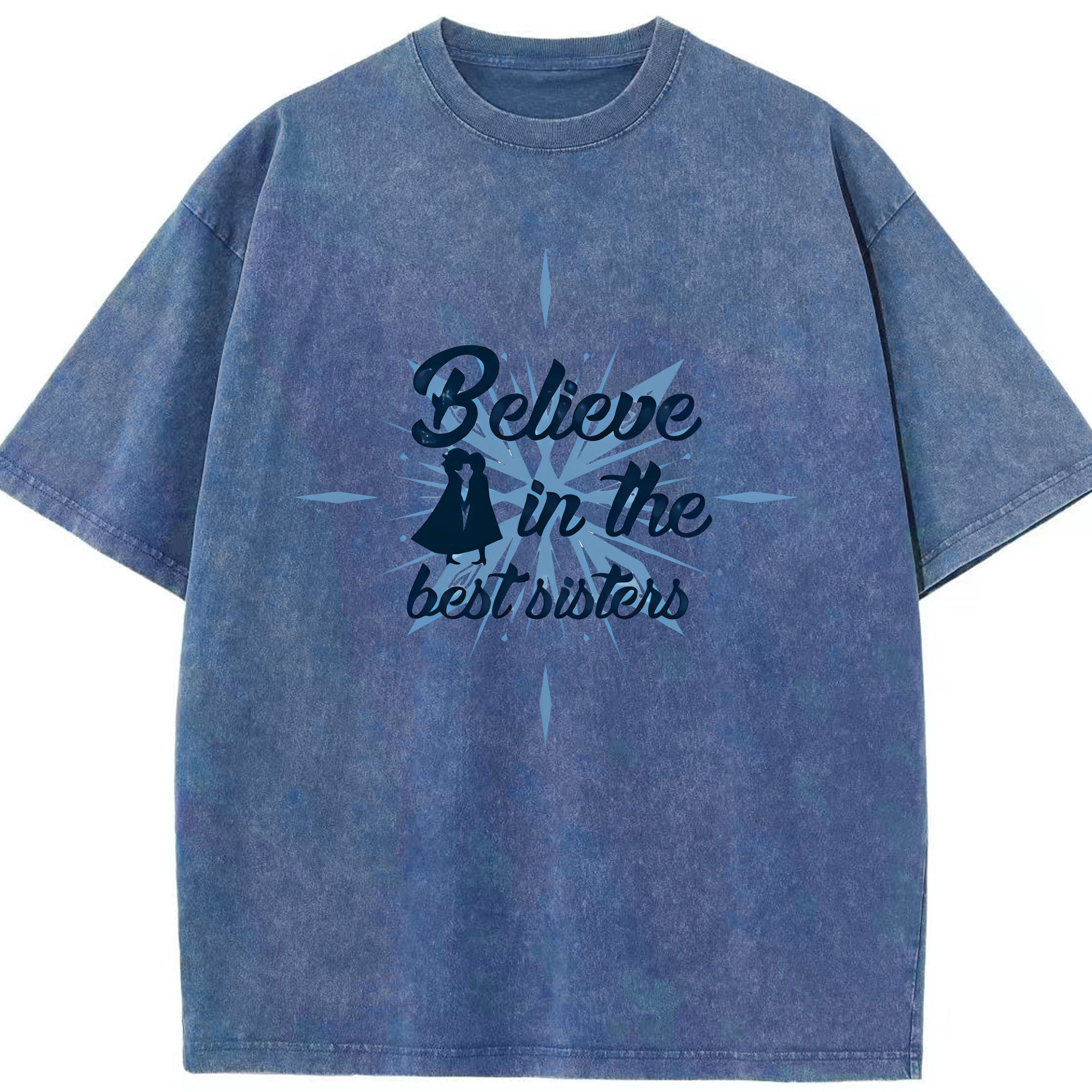 （画像用） アナと雪の女王 アンナ エルサ Frozen Anna Elsa 綿100% ヴィンテージ風 半袖Tシャツ（フロントプリント）