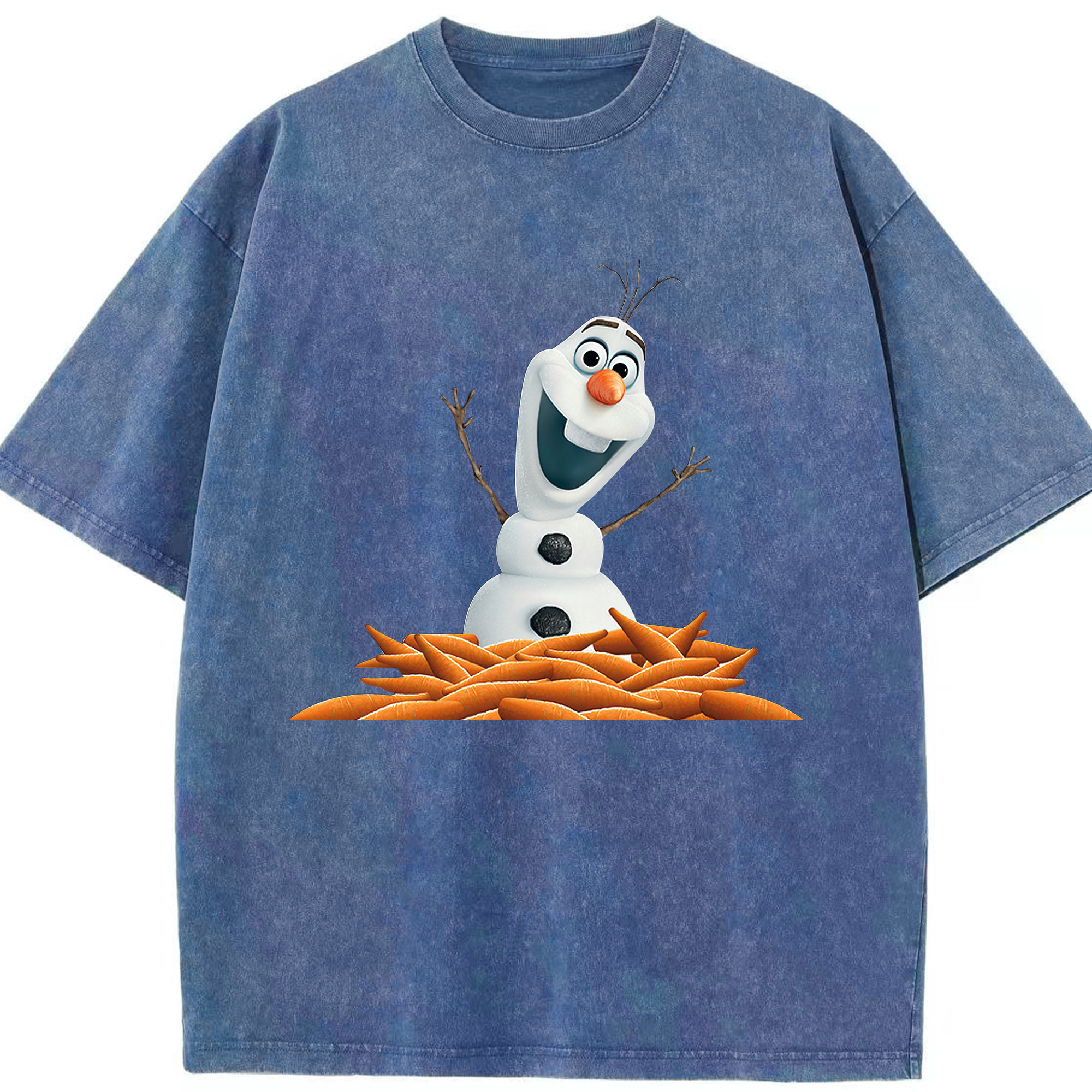 （画像用） アナと雪の女王 アンナ エルサ Frozen Anna Elsa 綿100% ヴィンテージ風 半袖Tシャツ（フロントプリント）