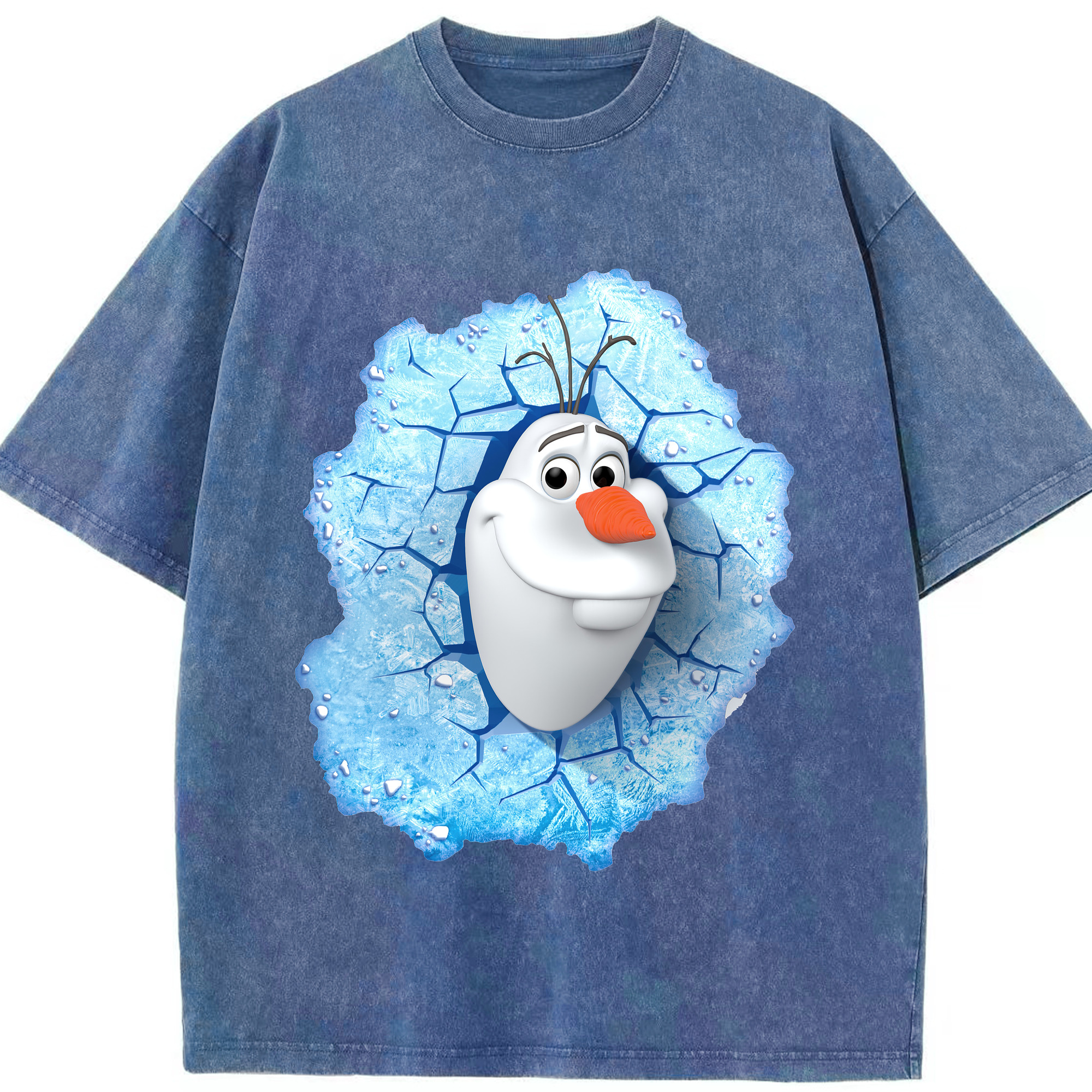 （画像用） アナと雪の女王 アンナ エルサ Frozen Anna Elsa 綿100% ヴィンテージ風 半袖Tシャツ（フロントプリント）
